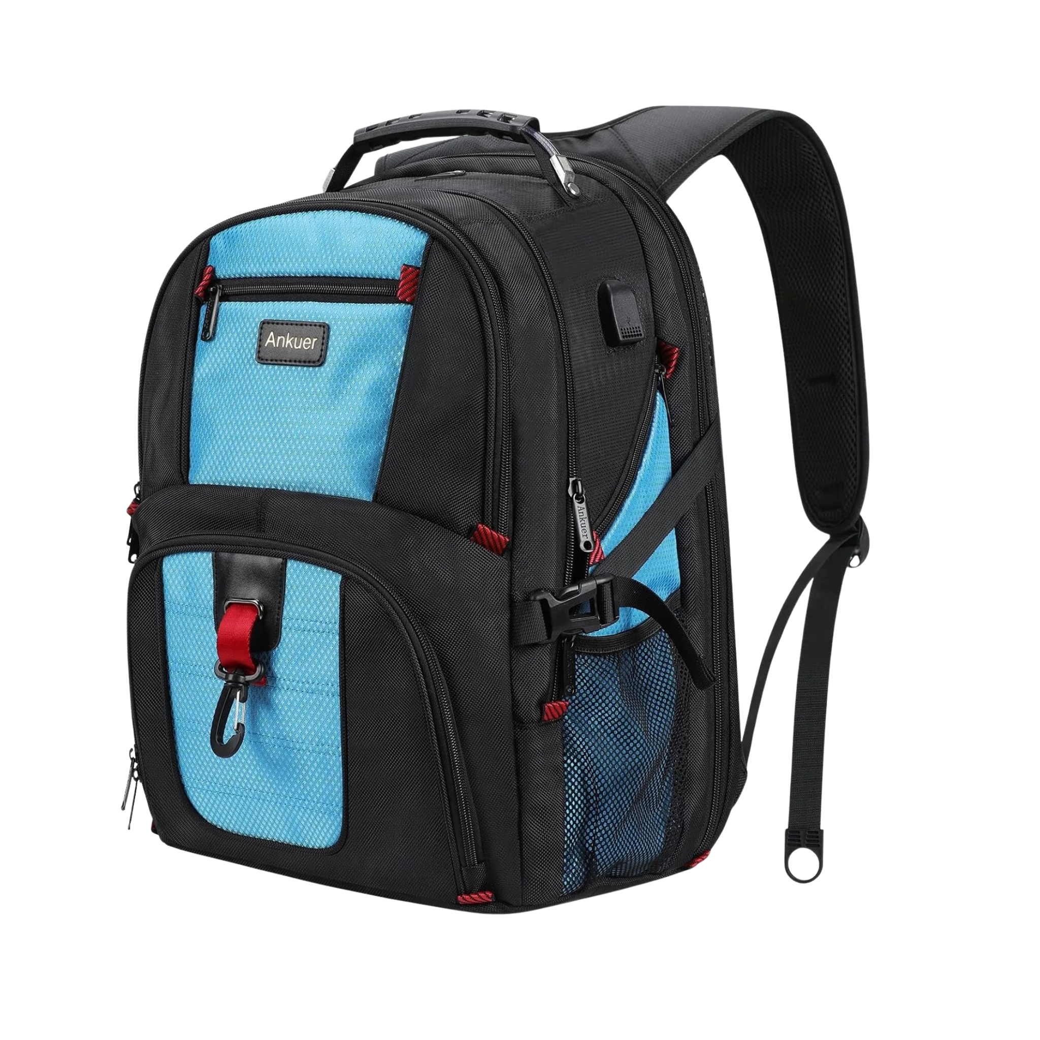 Extra Large Travel Backpack for Men Women: 17 in Laptop Backpacks for School, anti Theft TSA Travel Bag with USB Charging Port, Business Computer Bag (Blue)