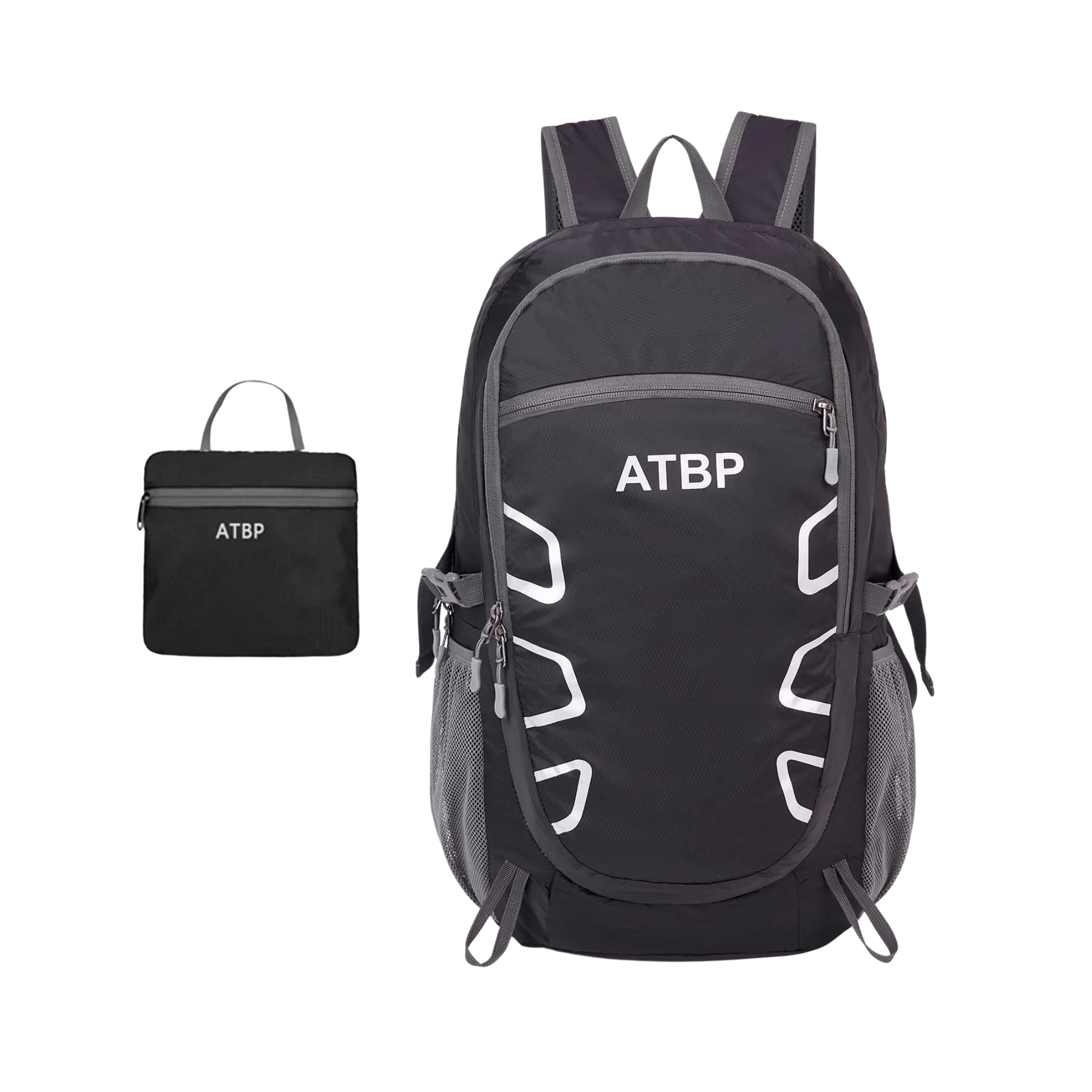 Foldable Backpack 35L Lightweight Backpack Waterproof Backpack Hiking Travel Camping Backpack Slim Adult Backpack Packable Backpack Casual Backpack (Black)