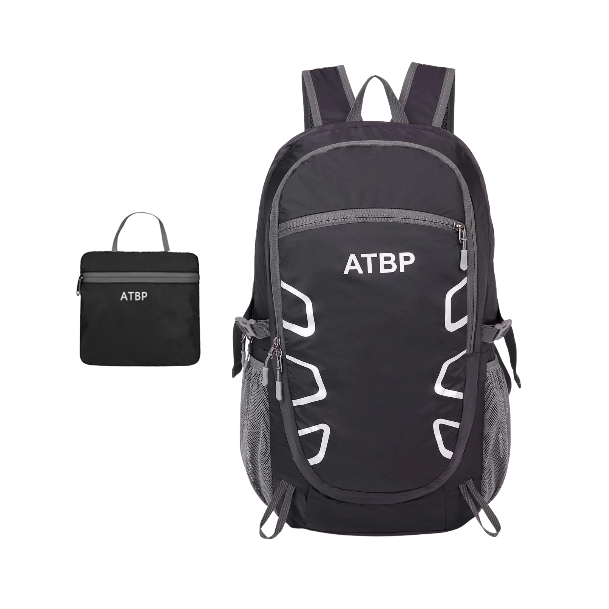 Foldable Backpack 35L Lightweight Backpack Waterproof Backpack Hiking Travel Camping Backpack Slim Adult Backpack Packable Backpack Casual Backpack (Black)