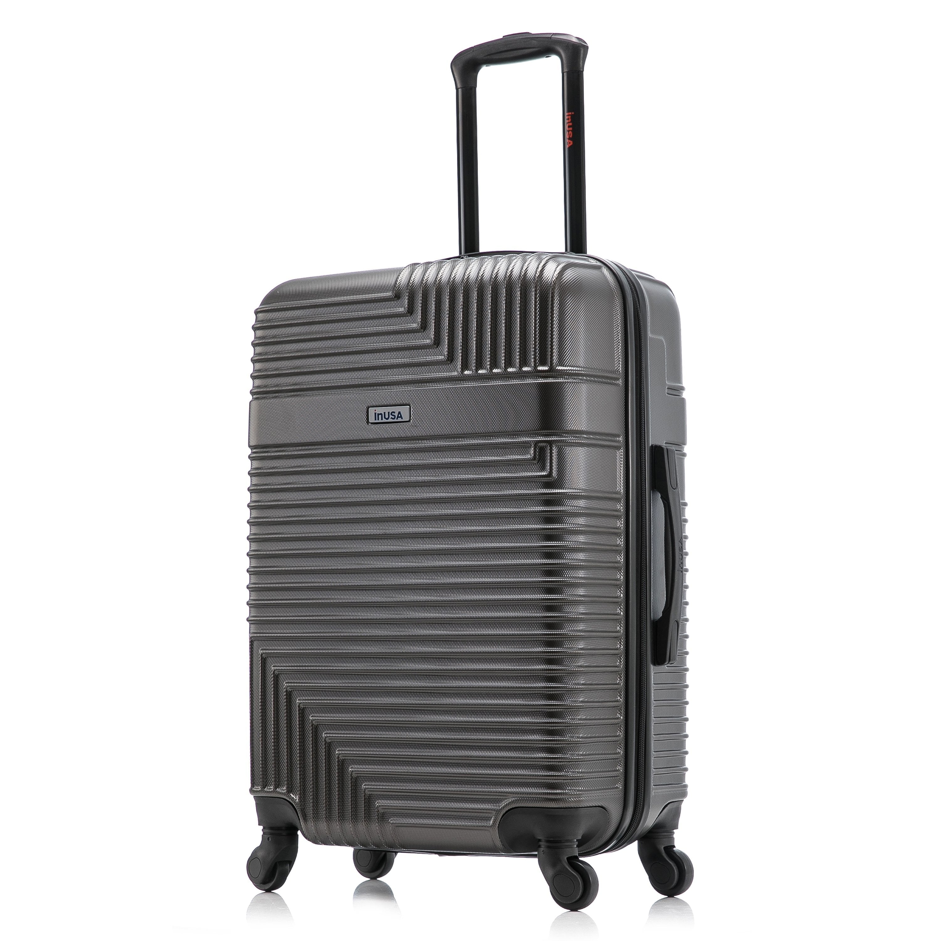 Resilience 24" Hardside Lightweight Luggage with Spinner Wheels, Handle, and Trolley, Charcoal