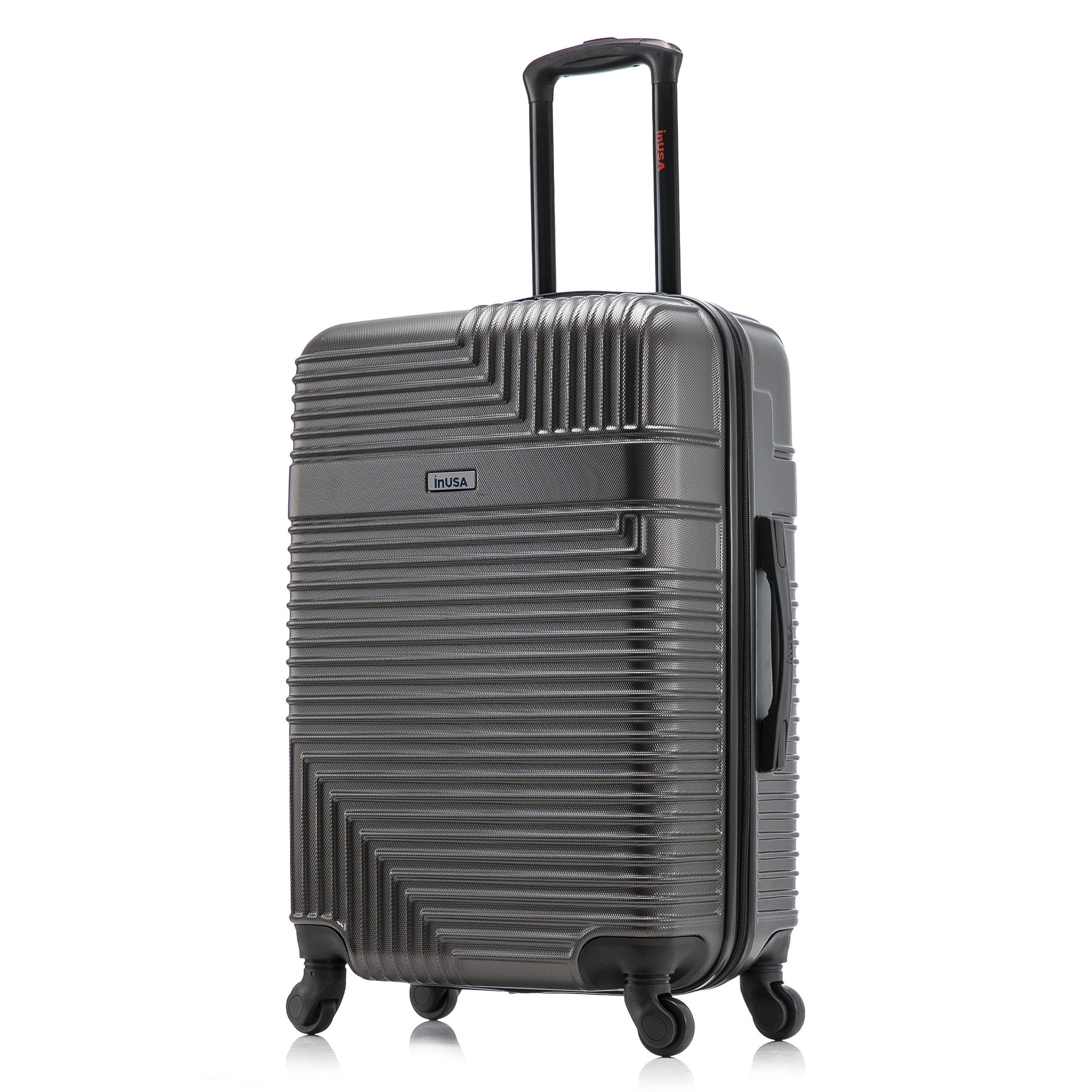 Resilience 24" Hardside Lightweight Luggage with Spinner Wheels, Handle, and Trolley, Charcoal