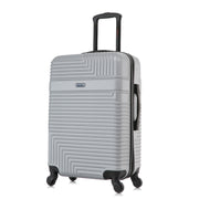Resilience 24" Hardside Lightweight Luggage with Spinner Wheels, Handle, and Trolley, Silver