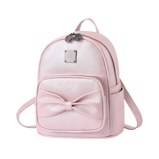 Mini Backpack Purse for Women Teenage Girls Bowknot Fashion Backpack Cute Leather Backpack Gold Pink