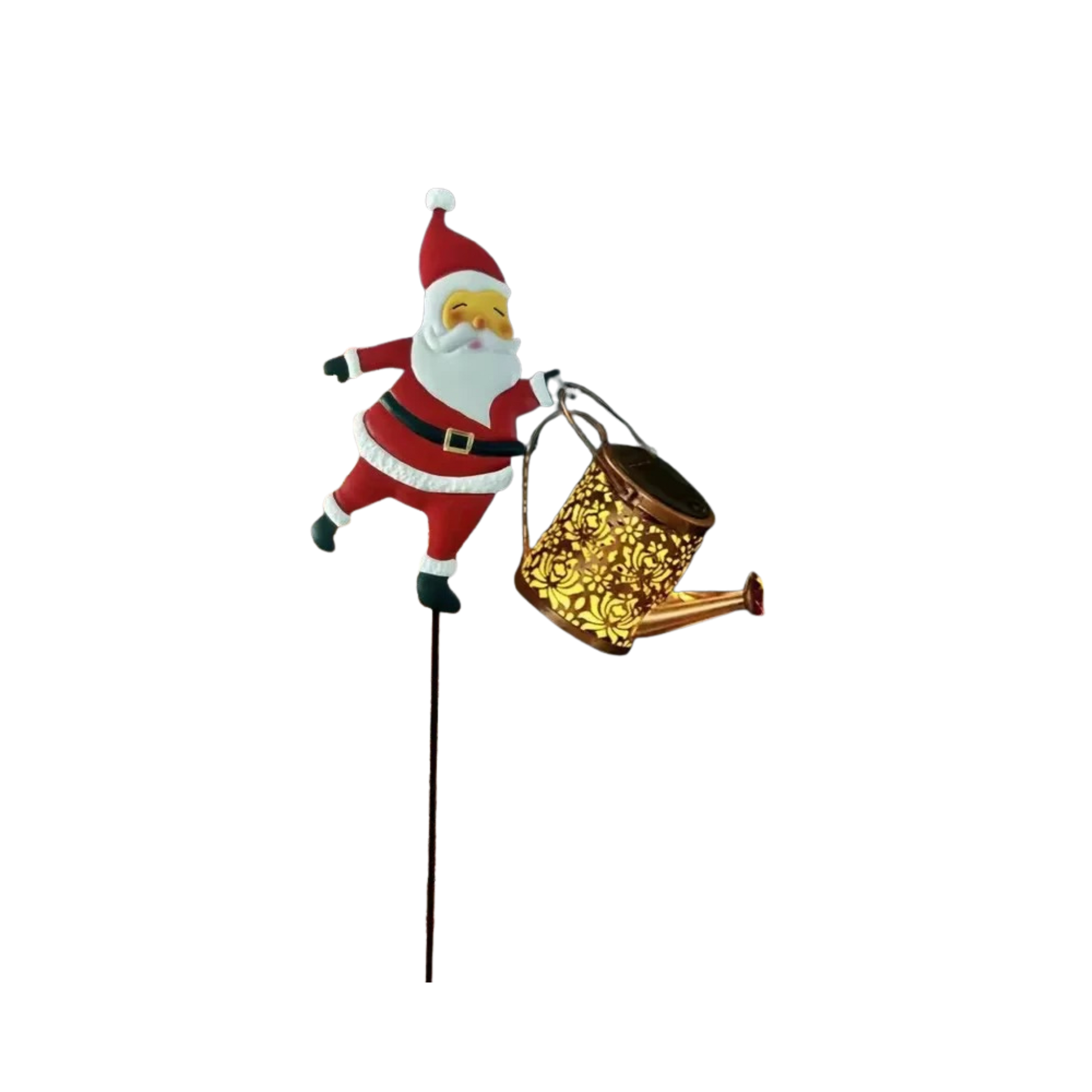 New Santa Claus Lantern Solar Luminous Water Bottle Hollow Outdoor Courtyard Decoration Metal Craft