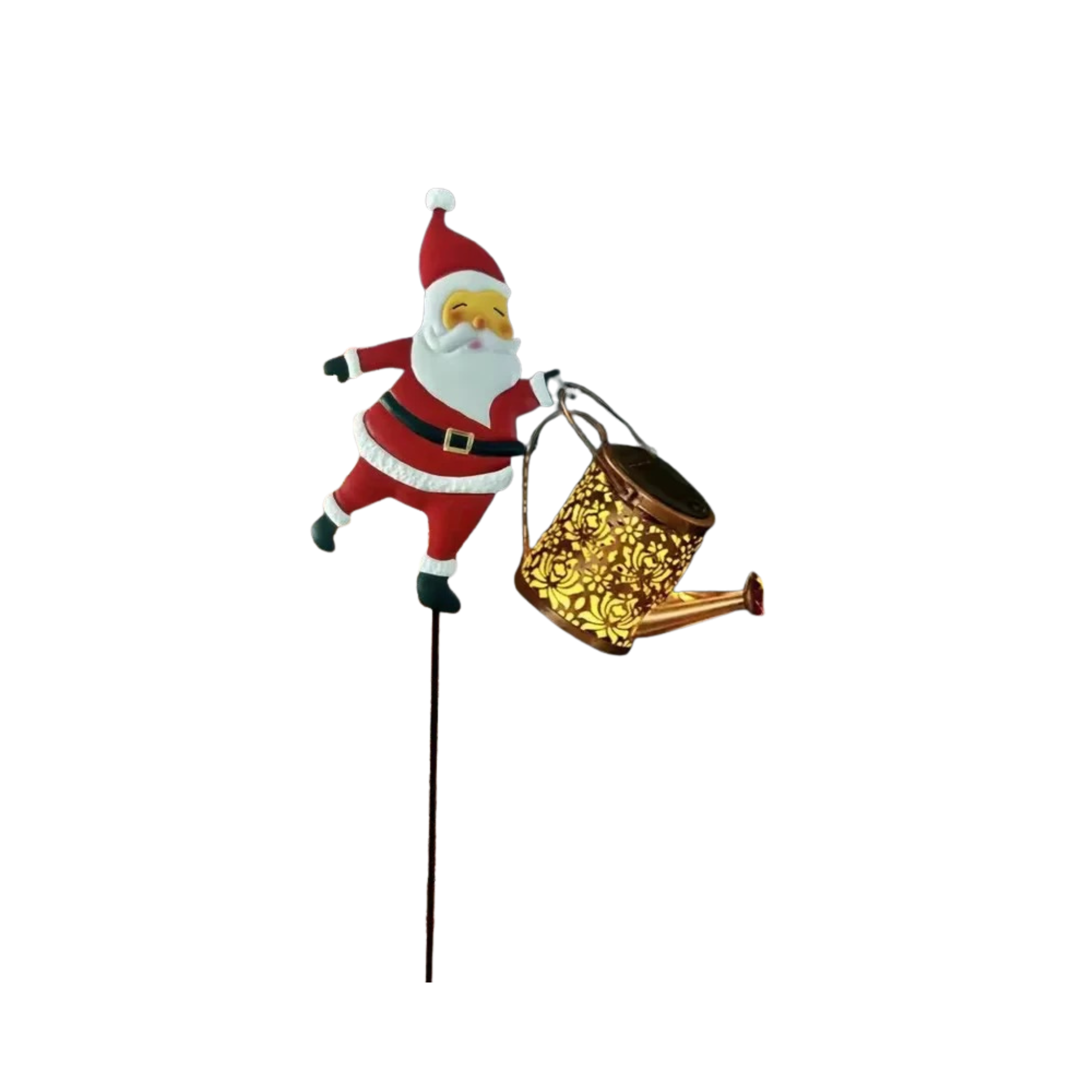 New Santa Claus Lantern Solar Luminous Water Bottle Hollow Outdoor Courtyard Decoration Metal Craft