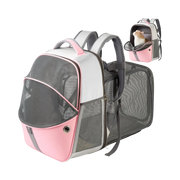 Pet Backpack Expandable - Cat Backpack Expandable - Pet Expandable Backpack Carrier for Small Dogs Backpack Carrier,Mesh Expandable Cat Backpack Carrier up to 16Lbs, Escape-Proof Zipper, Pink