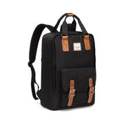 School Backpack for Men and Women, Unisex Vintage Water Resistant Casual Daypack Rucksack Bookbag for College Fits 15Inch Laptop Black