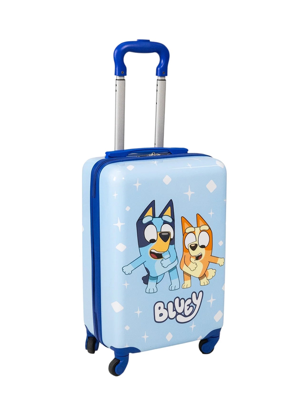 Kid'S  Bluey Character 18" Carry on Hardside ABS Spinner Luggage Suitcase, Blue