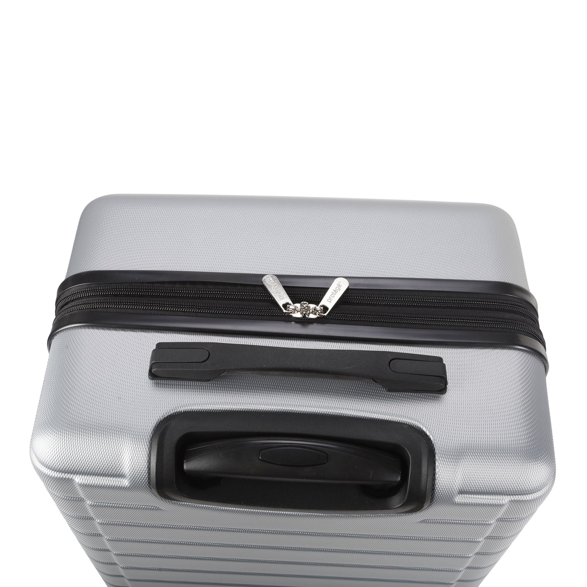 Vacationer 24-Inch Checked Expandable Hardside Luggage with 360-Spinner Wheels and Divider Pockets, Silver