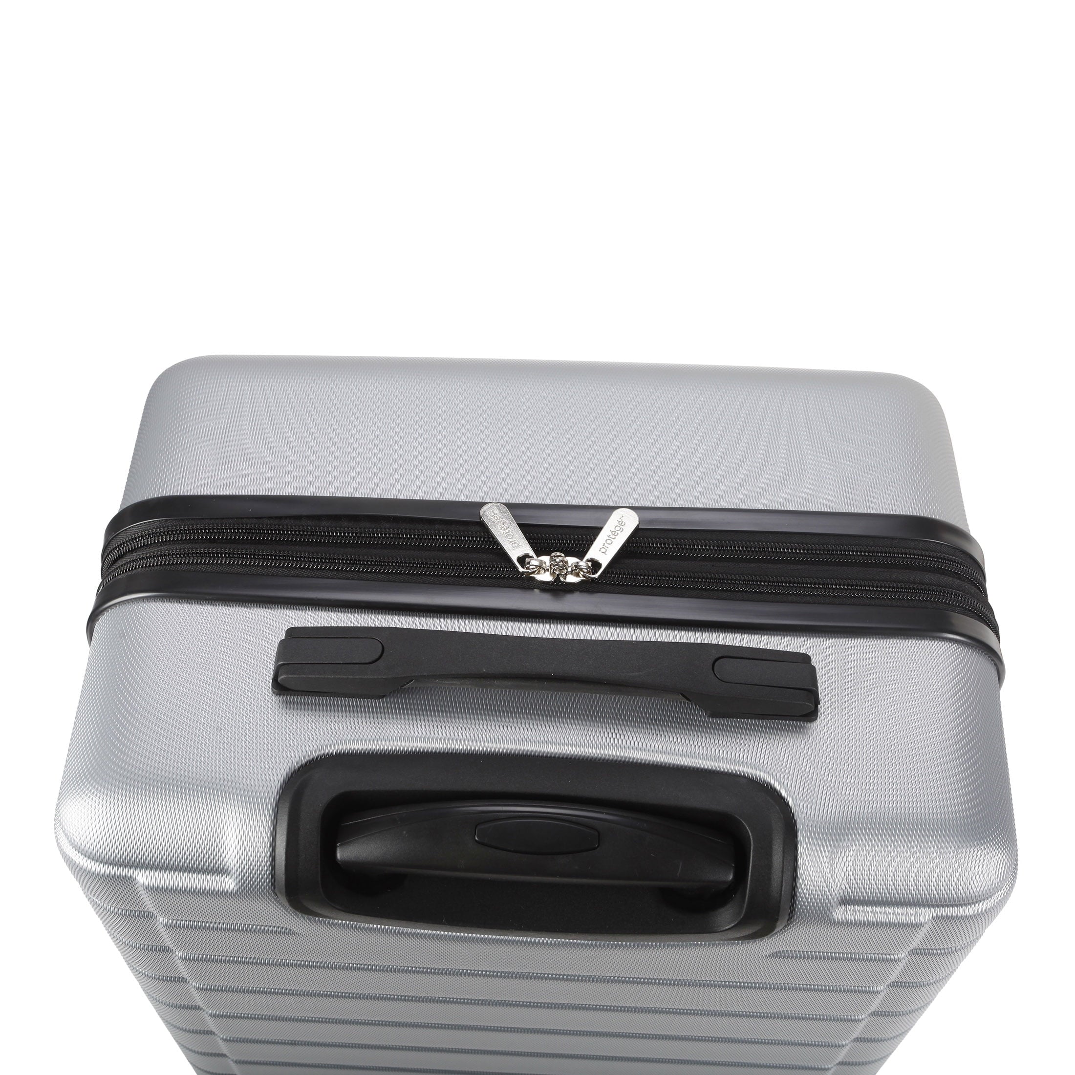 Vacationer 24-Inch Checked Expandable Hardside Luggage with 360-Spinner Wheels and Divider Pockets, Silver