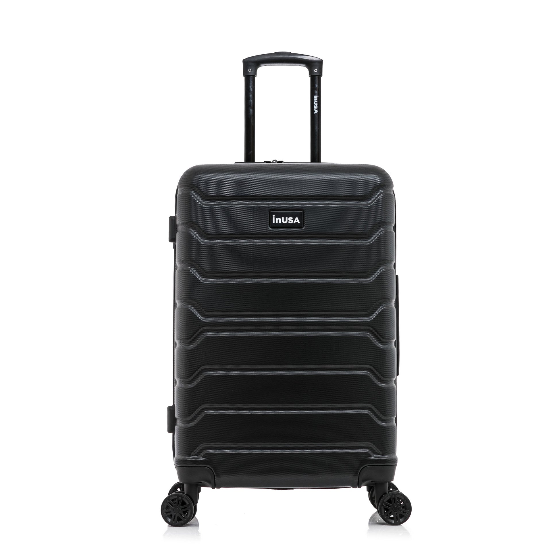 Trend 24" Hardside Lightweight Luggage with Spinner Wheels, Handle, and Trolley, Black