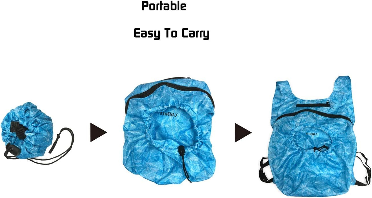 Lightweight Packable Backpack, Waterproof Compact Daypack, Foldable Backpack for Travel, Work, Camping, Hiking, Camp, Shopping, Outdoor Sports.Daily Essentials Organizer for Girls.