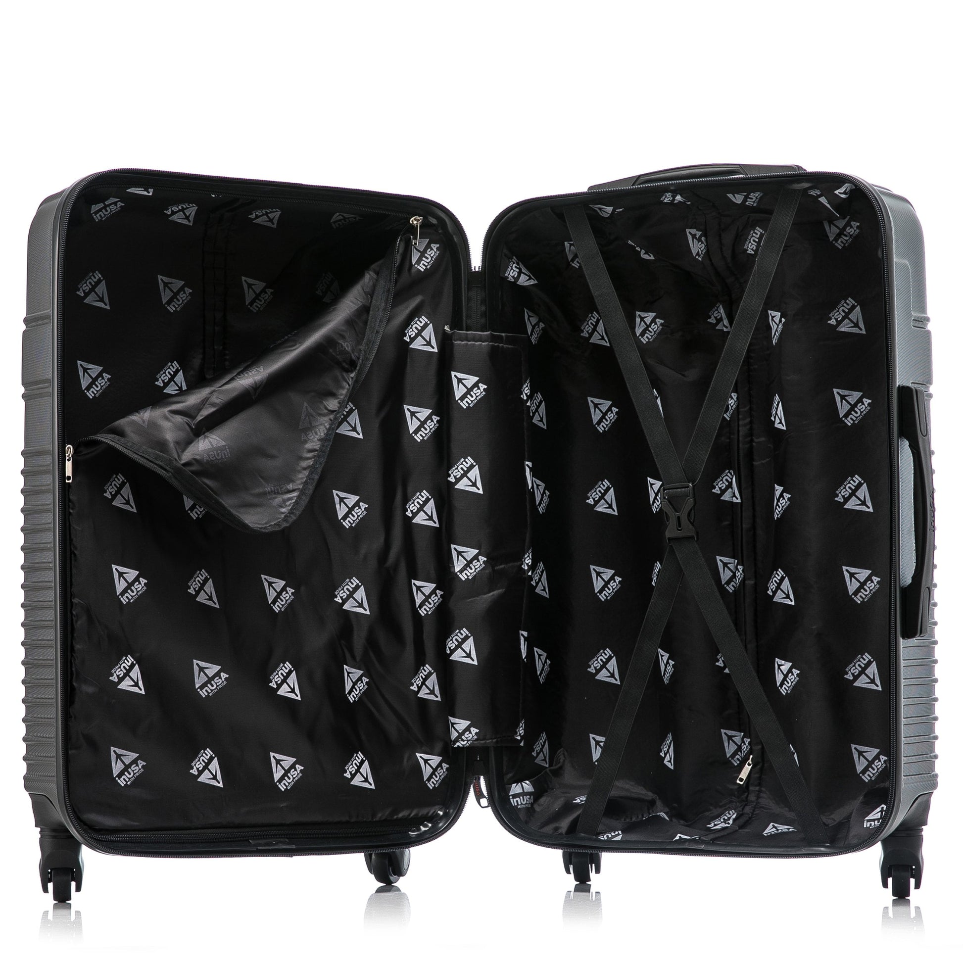 Resilience 24" Hardside Lightweight Luggage with Spinner Wheels, Handle, and Trolley, Charcoal