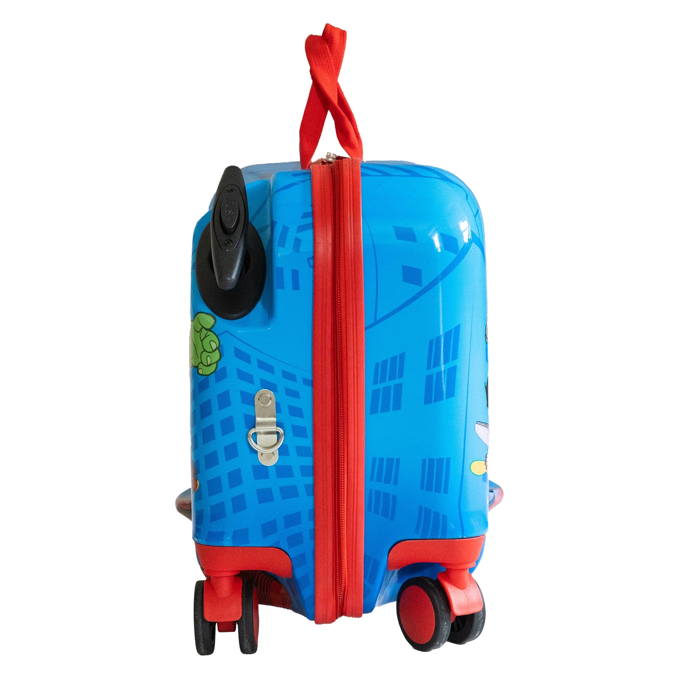 Kid'S  Spidey and Friends Superhero Character Ride on Scooter Hardside Luggage for Boys and Girls -Blue