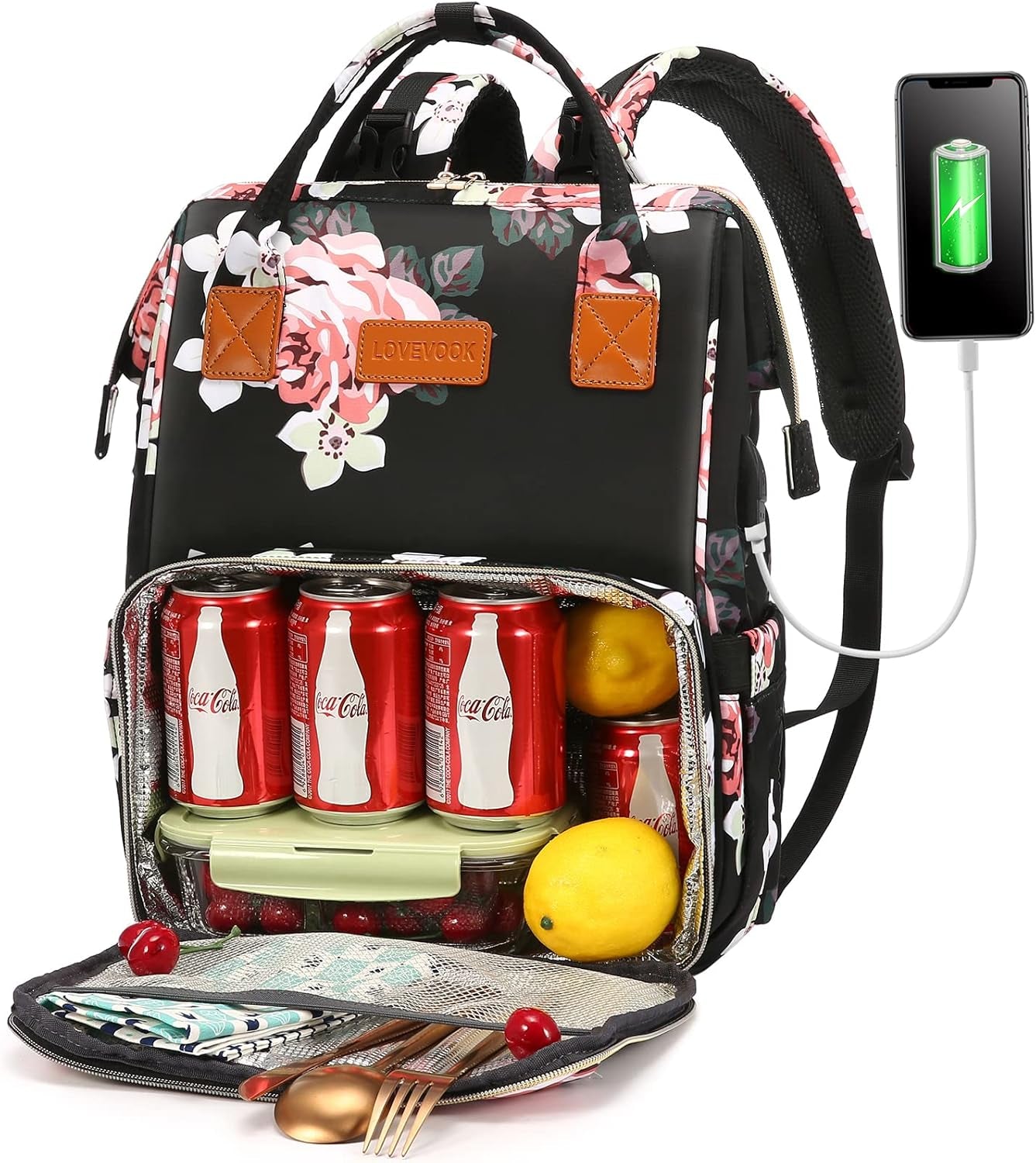 Lunch Backpack, Insulated Cooler Backpack Laptop Backpack Lunch Box Bag Backpack Travel Backpack for Women