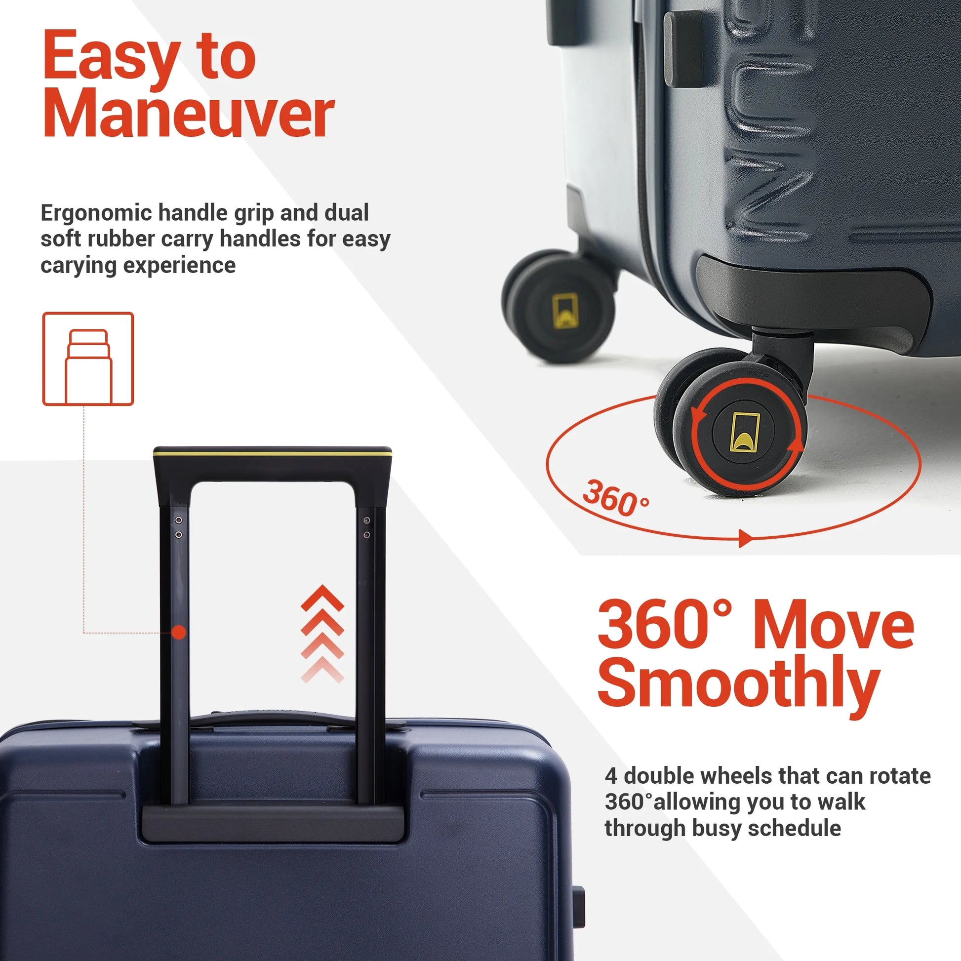 Carry on Luggage 4 Piece Luggage Set with TSA Lock Spinner Wheels, 20 Inch Carry on Luggage with 3 Packing Cubes, Blue