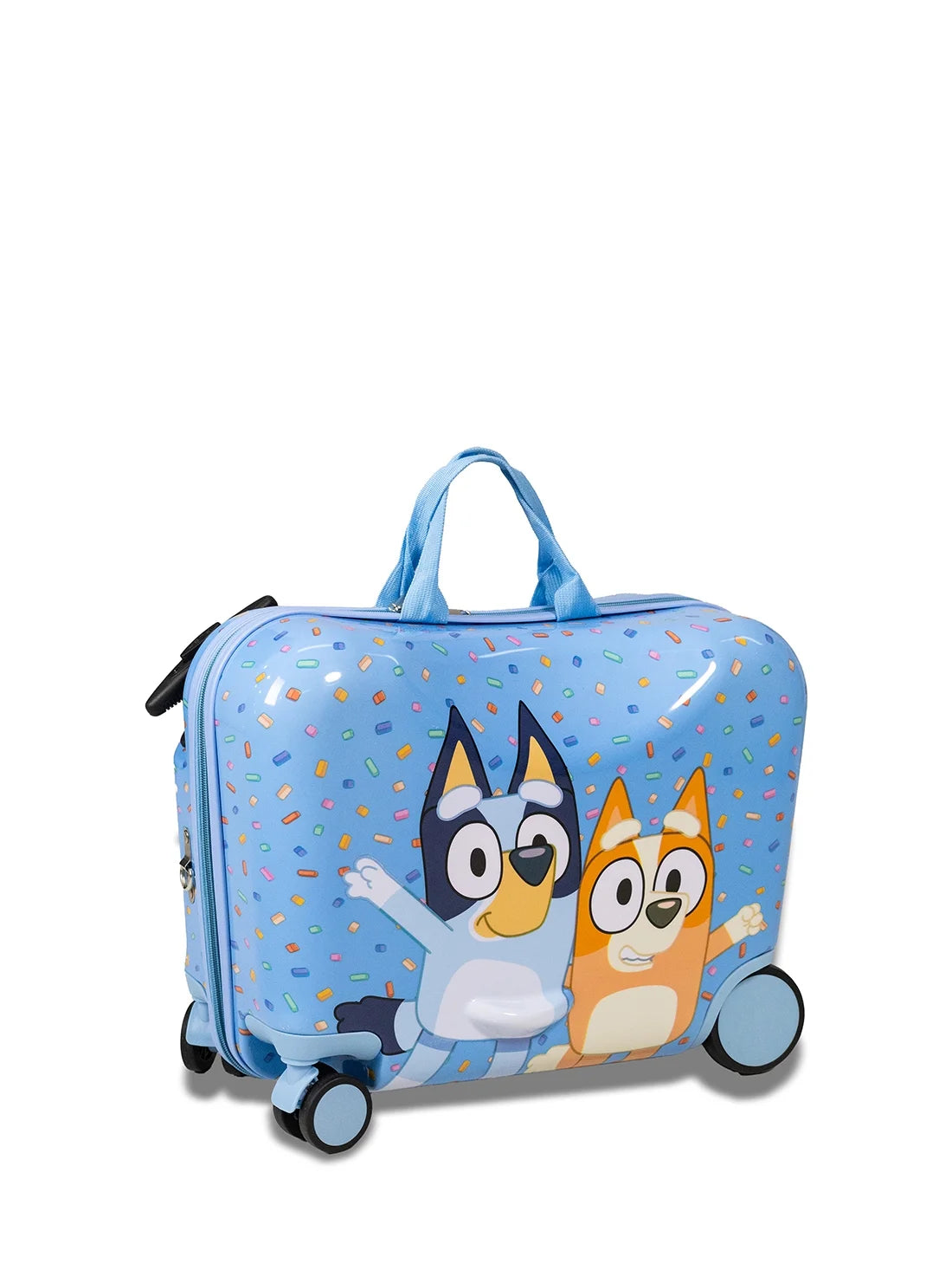 Kid'S  Bluey Bingo Character Ride on Scooter Hardside Luggage for Boys and Girls -Light Blue