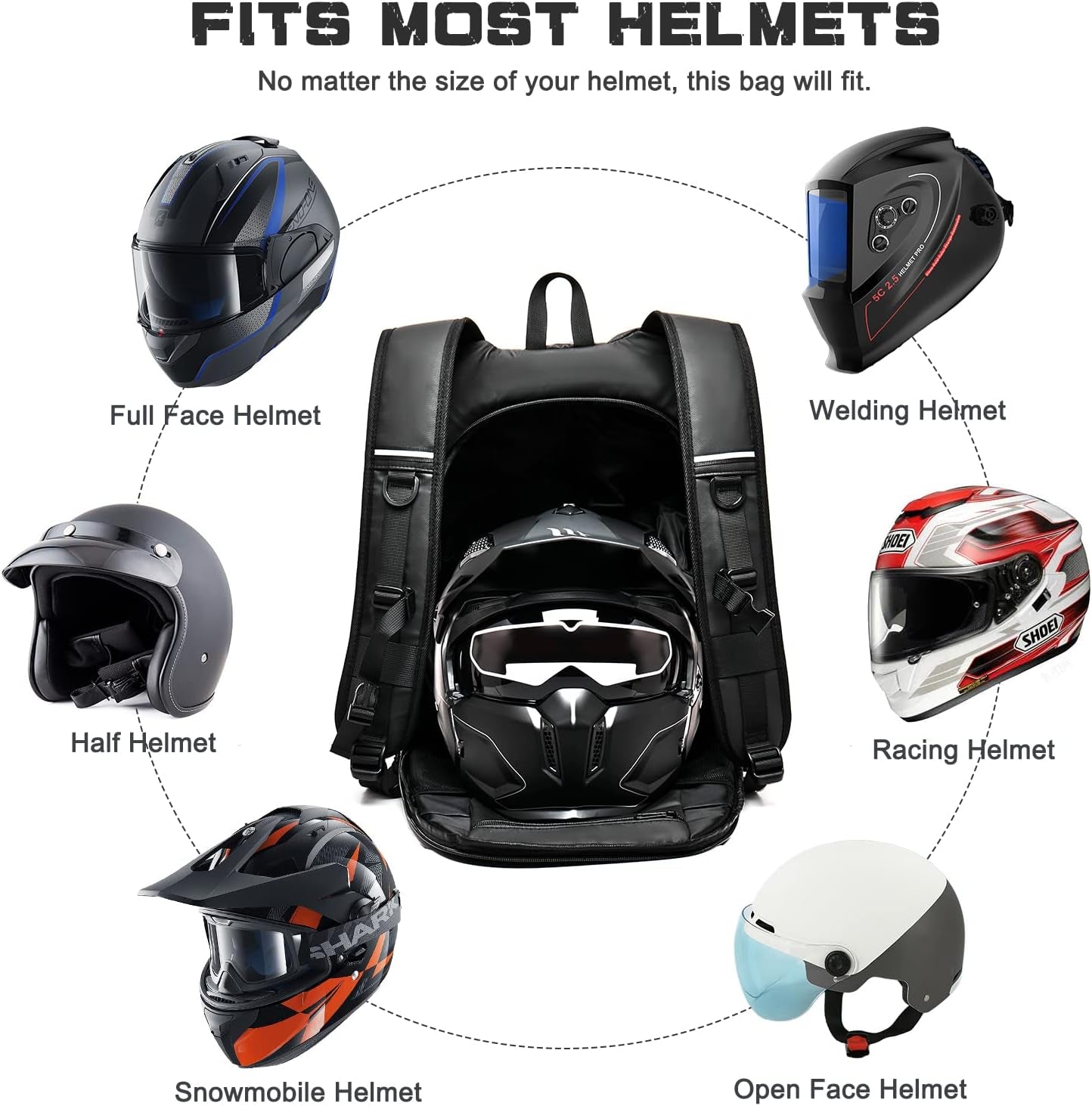 Motorcycle Backpack,Water Resistant Helmet Backpack for Men,Motorcycle Accessories,Travel Backpack