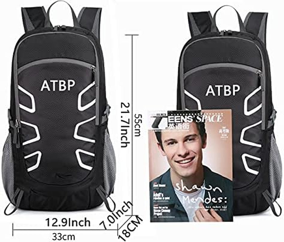 Foldable Backpack 35L Lightweight Backpack Waterproof Backpack Hiking Travel Camping Backpack Slim Adult Backpack Packable Backpack Casual Backpack (Black)