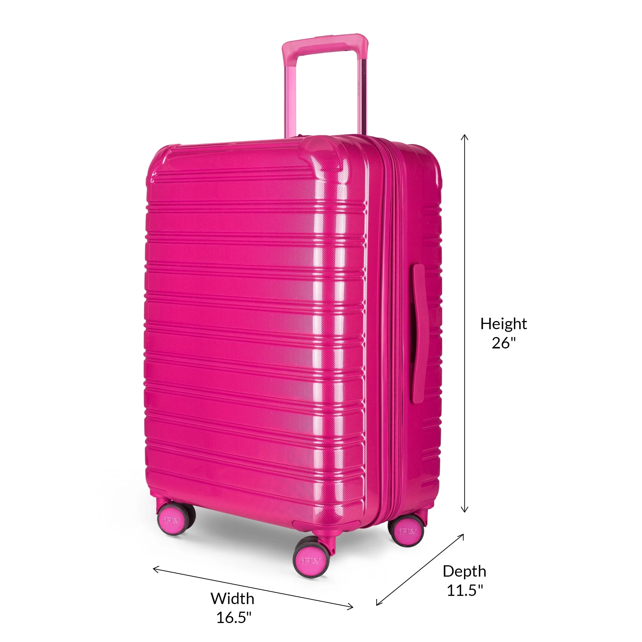 Hardside Fibertech 3.0 24" Checked Luggage, Very Berry