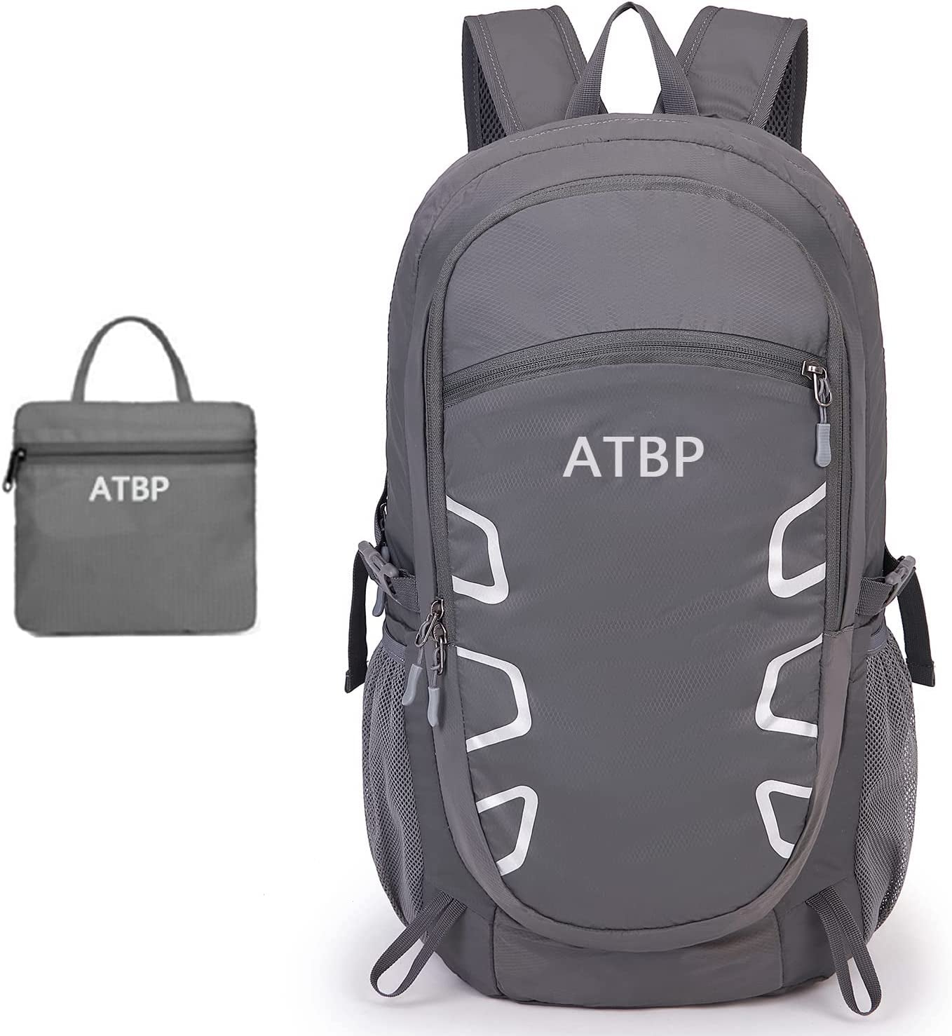 Foldable Backpack 35L Lightweight Backpack Waterproof Backpack Hiking Travel Camping Backpack Slim Adult Backpack Packable Backpack Casual Backpack (Grey)