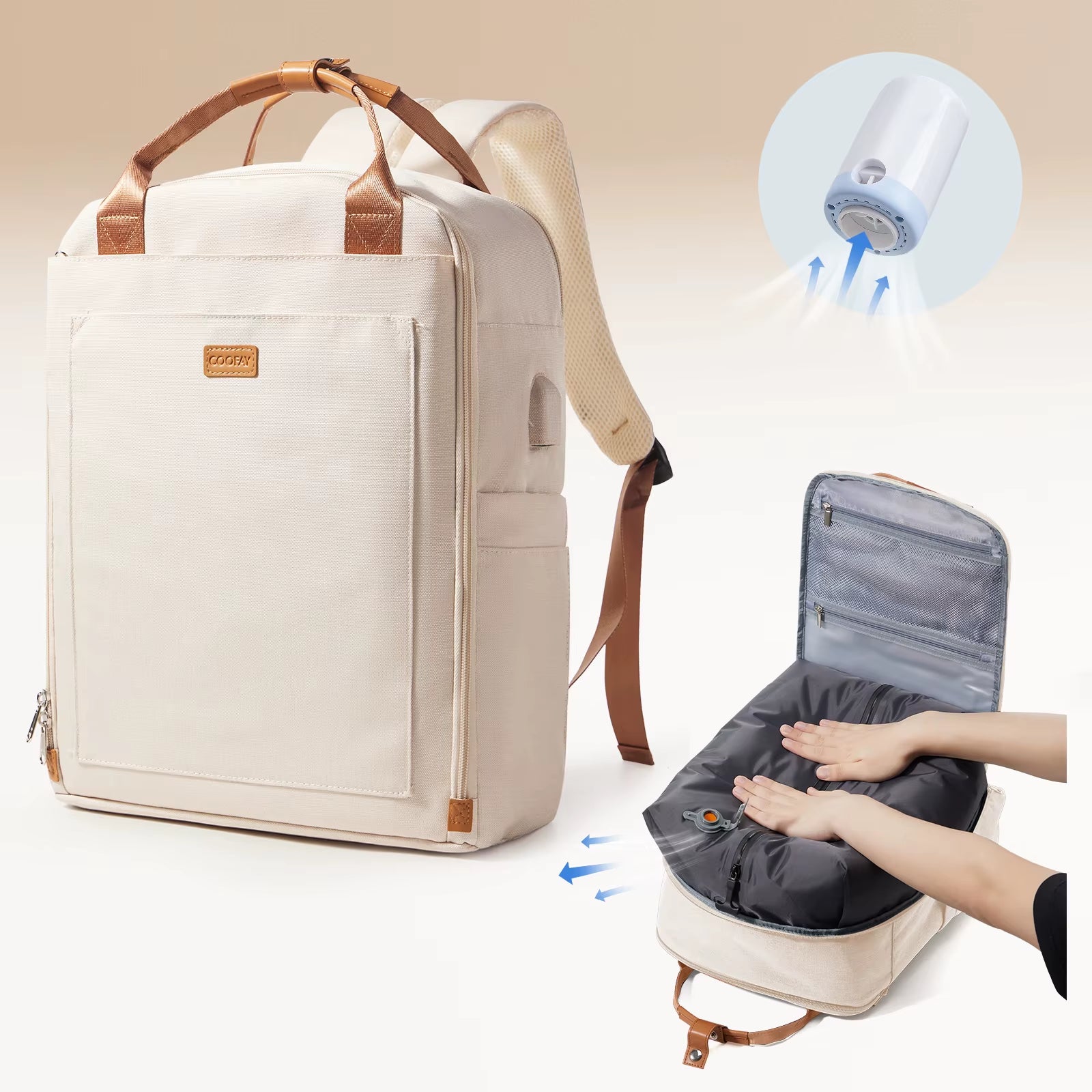 Vacuum Backpack Hand Luggage with Pump Hand Luggage Travel Backpack Airbag Backpack Ladies Laptop Backpack Carry on Luggage Bag