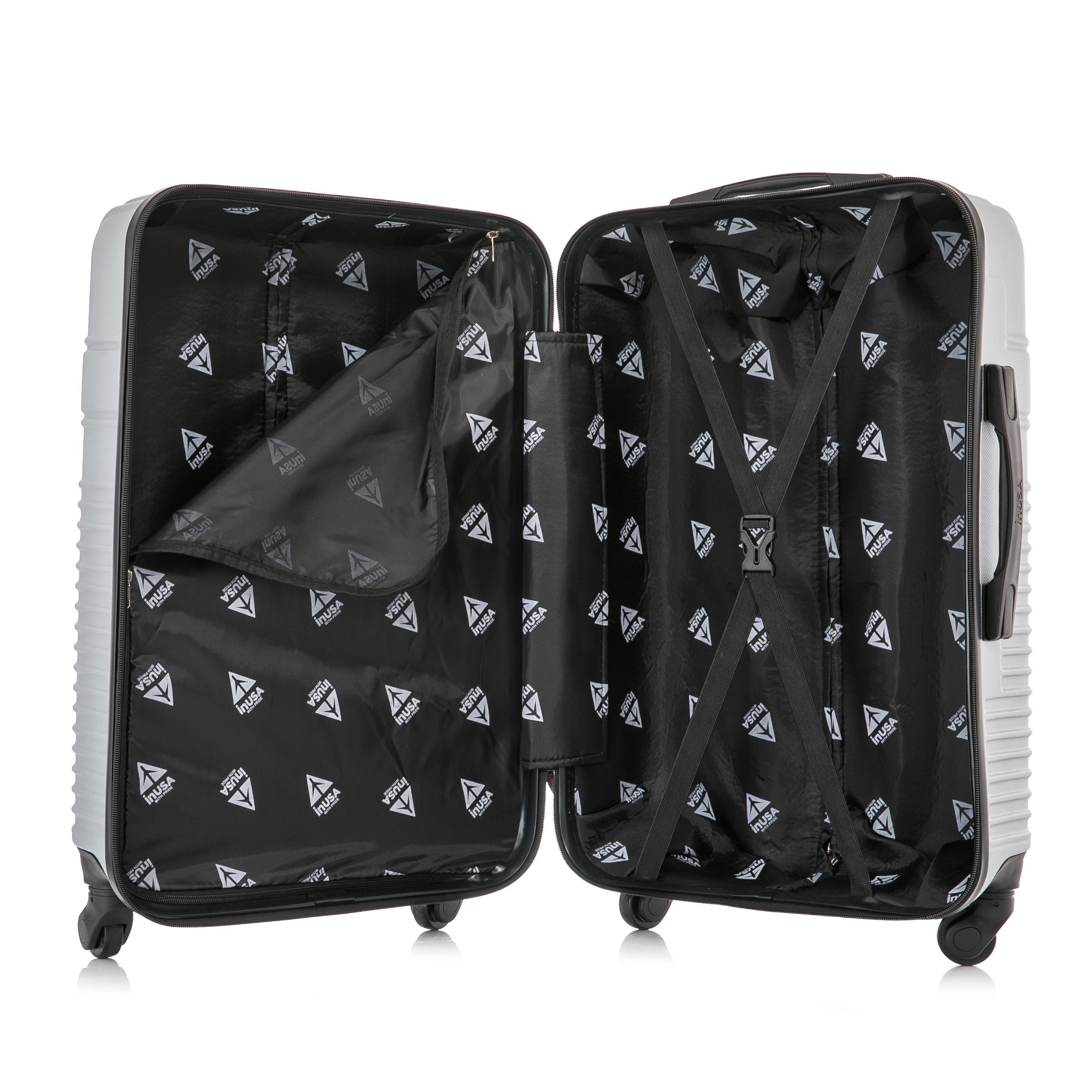 Resilience 24" Hardside Lightweight Luggage with Spinner Wheels, Handle, and Trolley, Silver