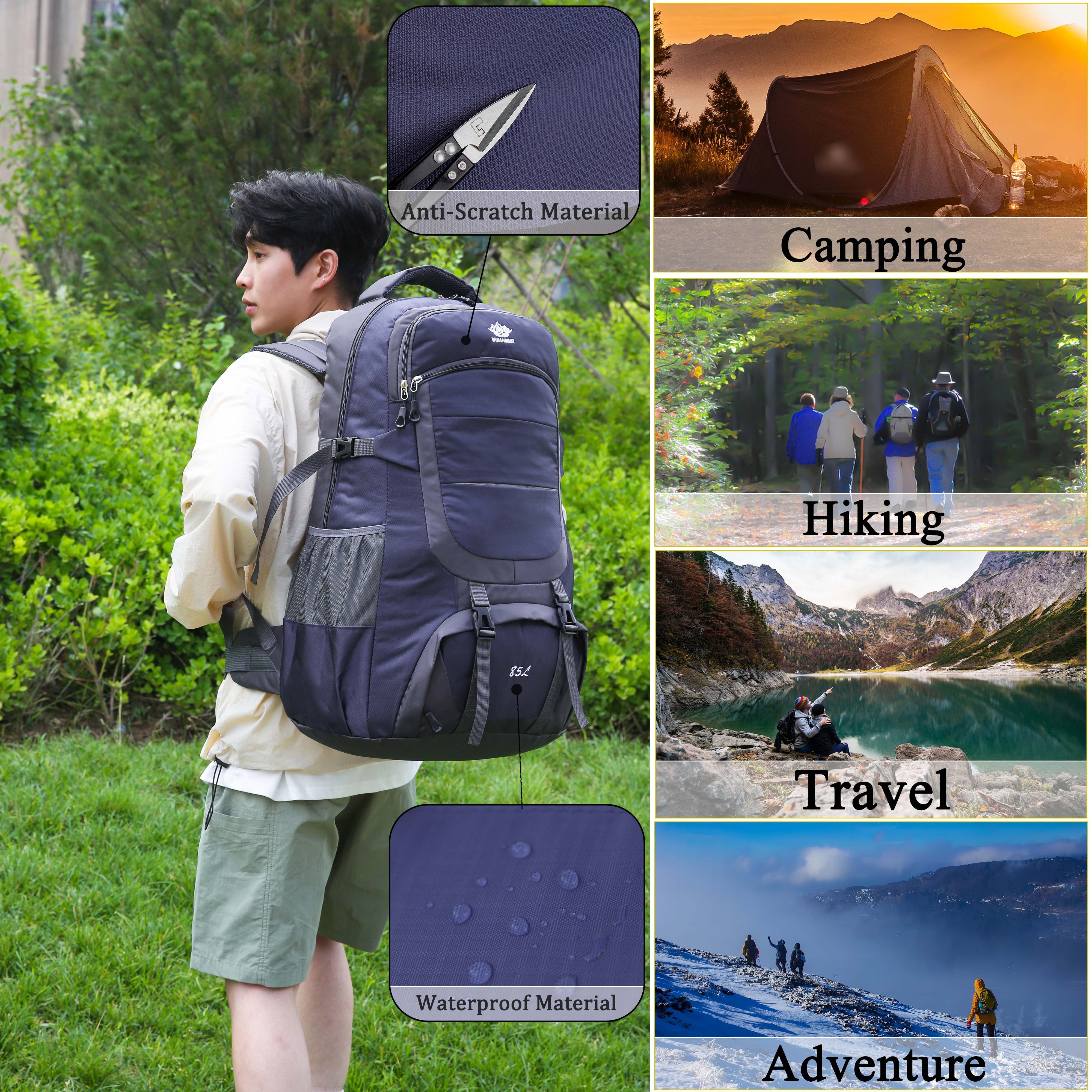 85L Hiking Camping Backpack,Hunting Climbing Backpack for Outdoor,Backpack Water Resistant,Tactical Backpack for Men Women