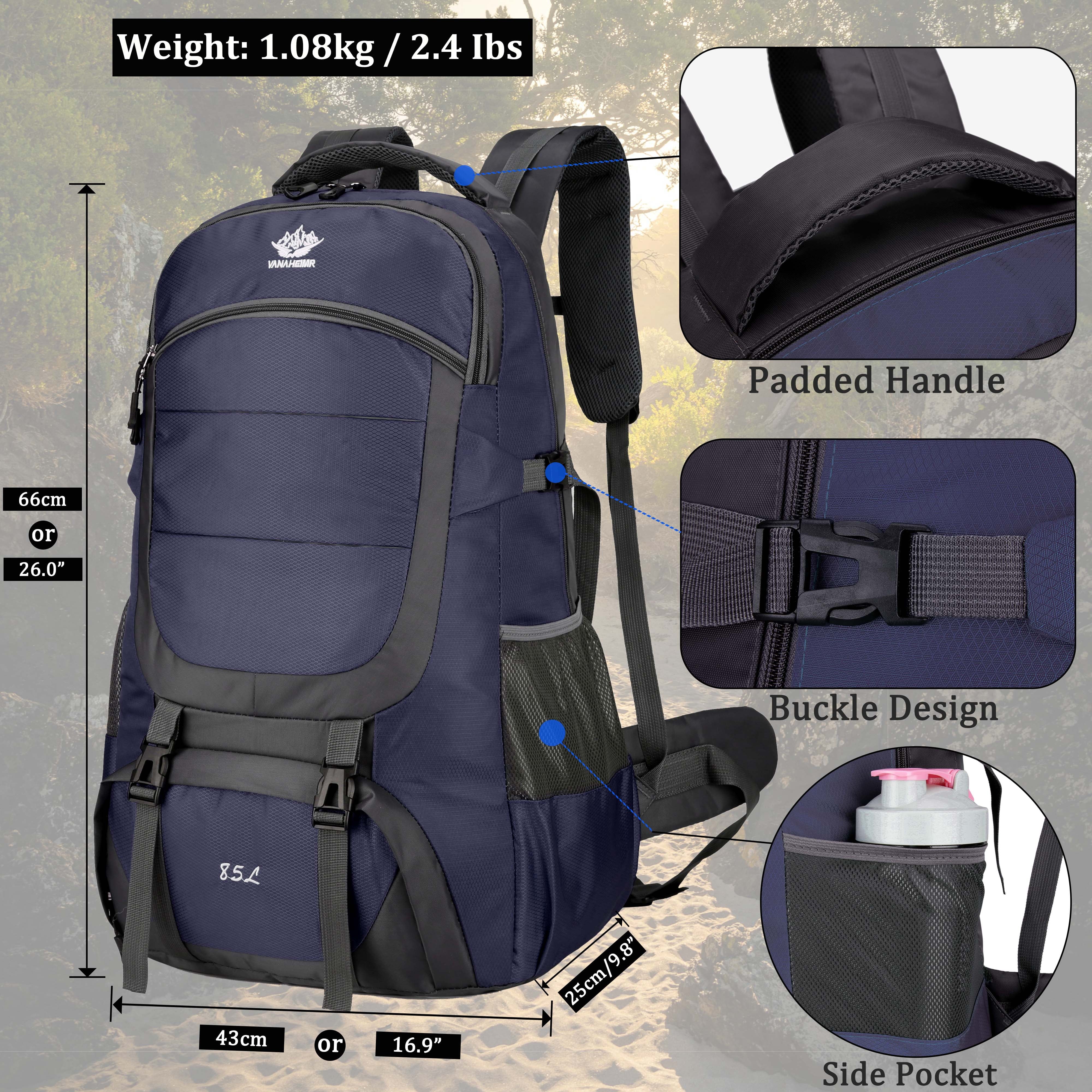 85L Hiking Camping Backpack,Hunting Climbing Backpack for Outdoor,Backpack Water Resistant,Tactical Backpack for Men Women