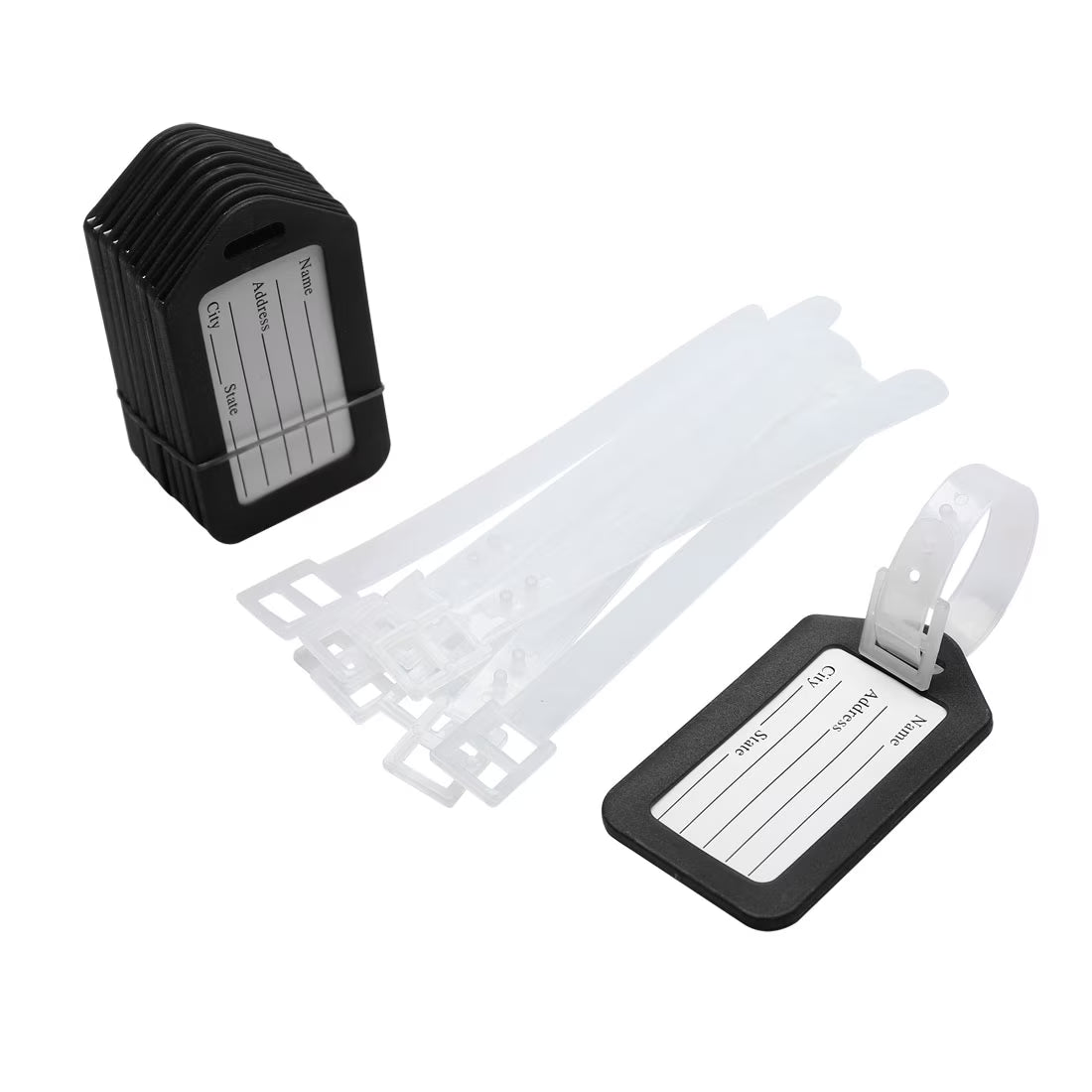 10 Pcs Hard Plastic Suitcase Travel Name Message Luggage Tags