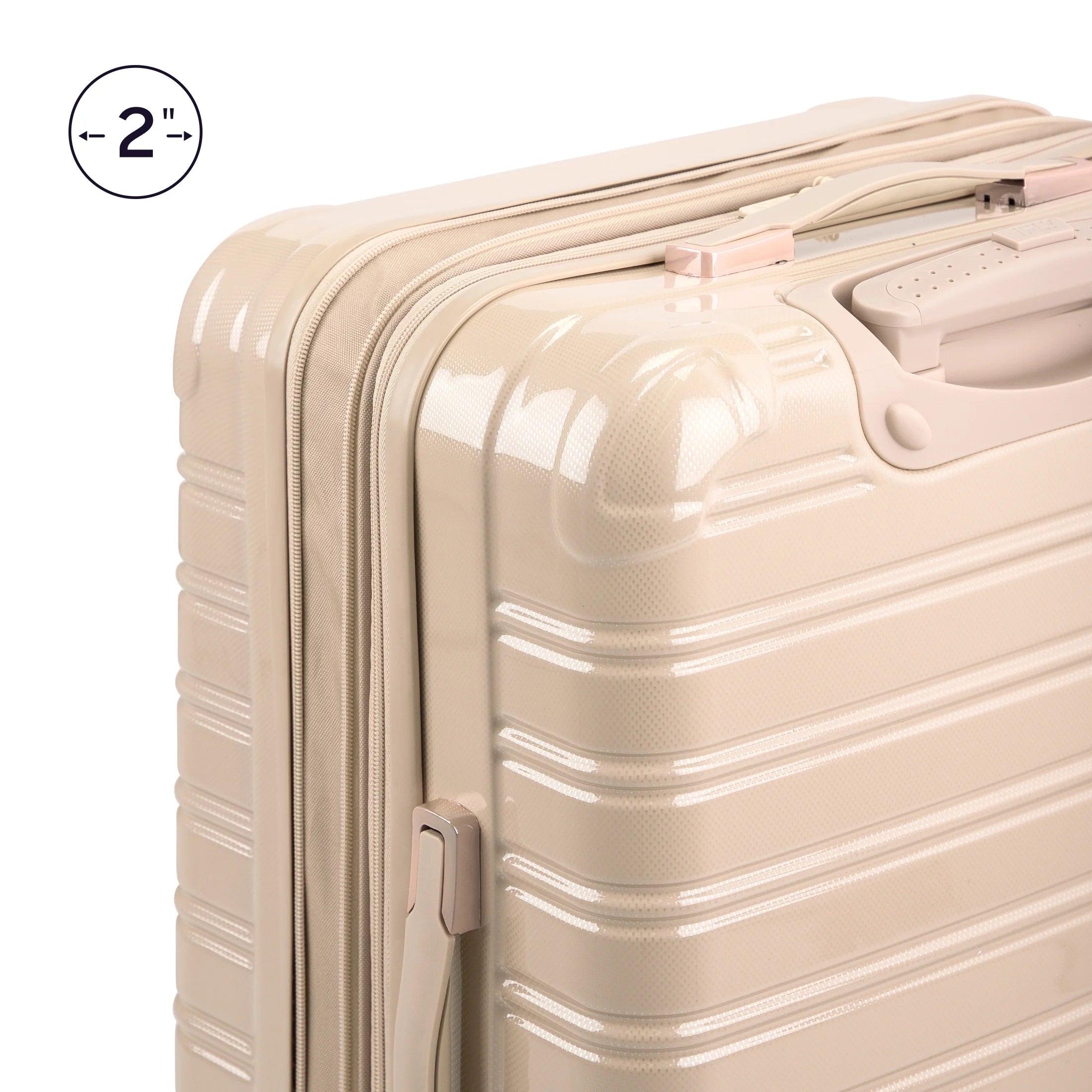 Hardside Fibertech Luggage 28" Checked Luggage, Champagne