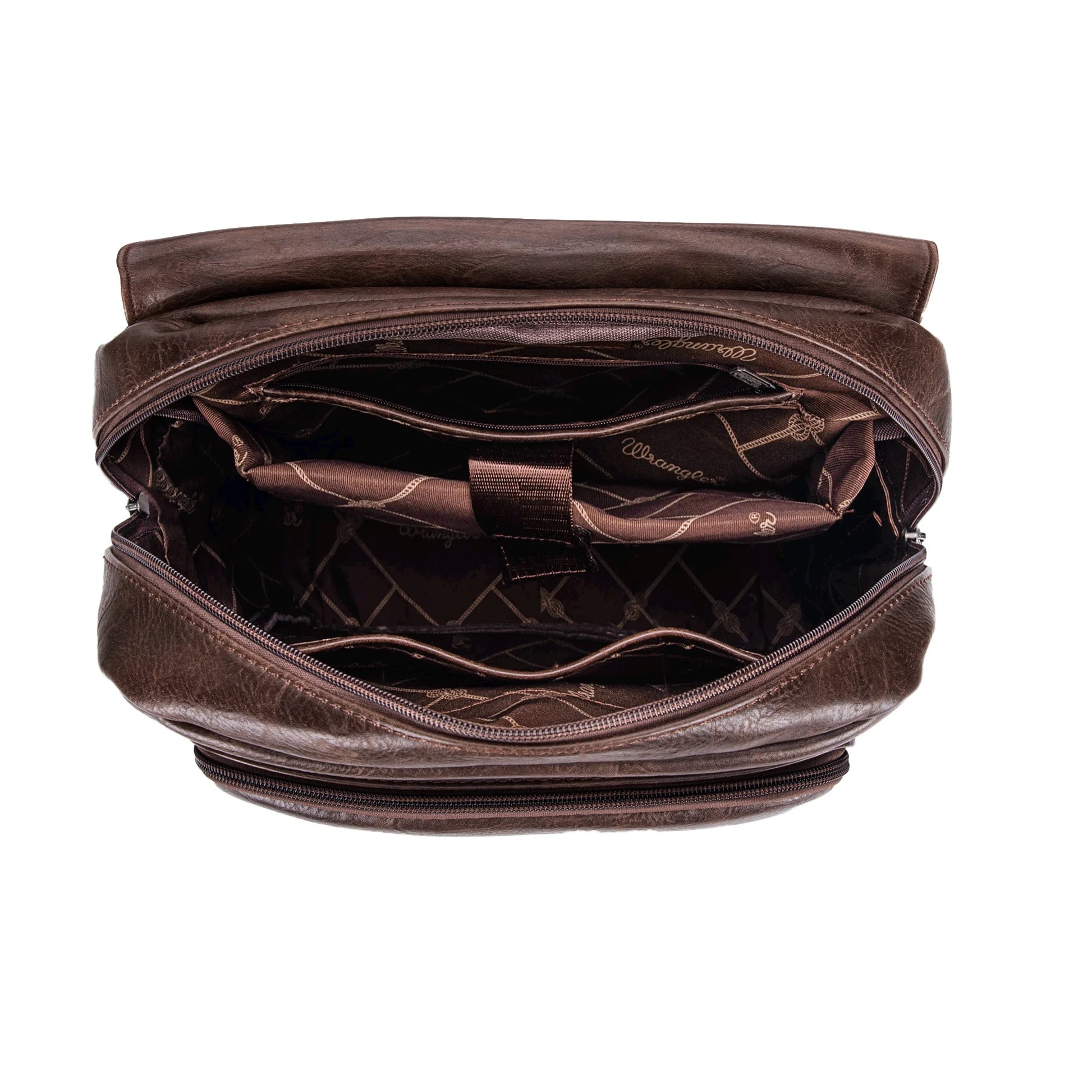 Wrangler Leather Backpack Purse for Women Laptop Backpack Fashion Pink Backpack, Coffee