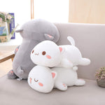 Cute Kitten Plush Toy Stuffed Animal Pet Kitty Soft Anime Cat Plush Pillow for Kids (White B, 12")