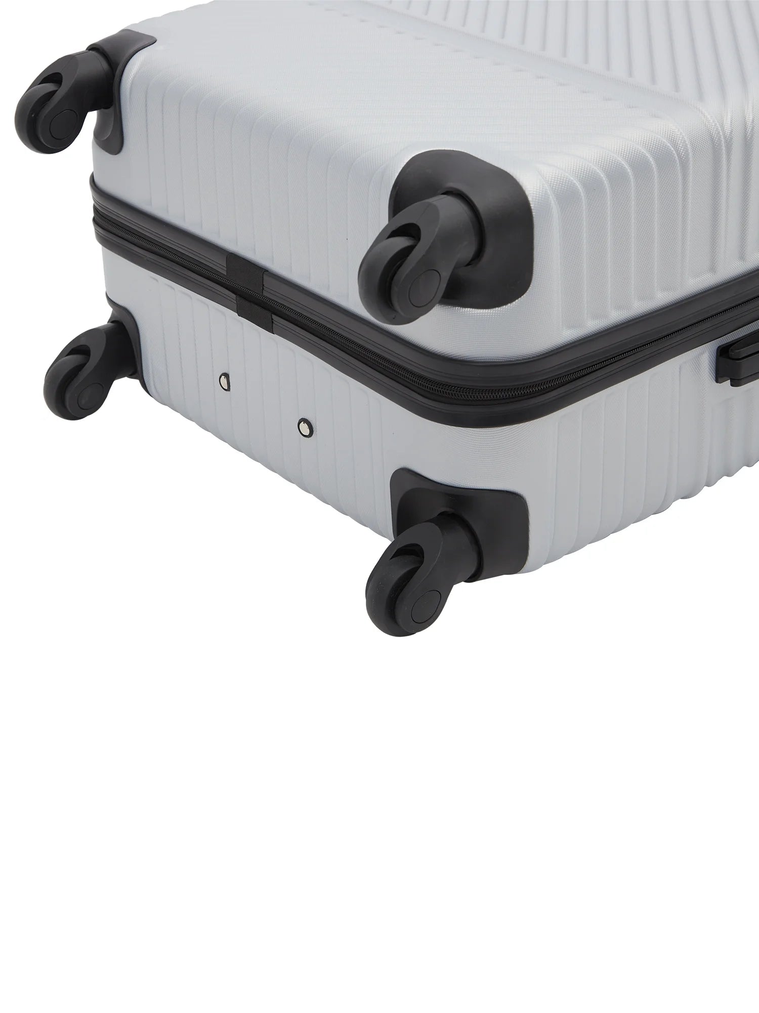 4 Pc Hardside Spinner Luggage Set with 20" & 25" Suitcases and Packing Cubes, Silver