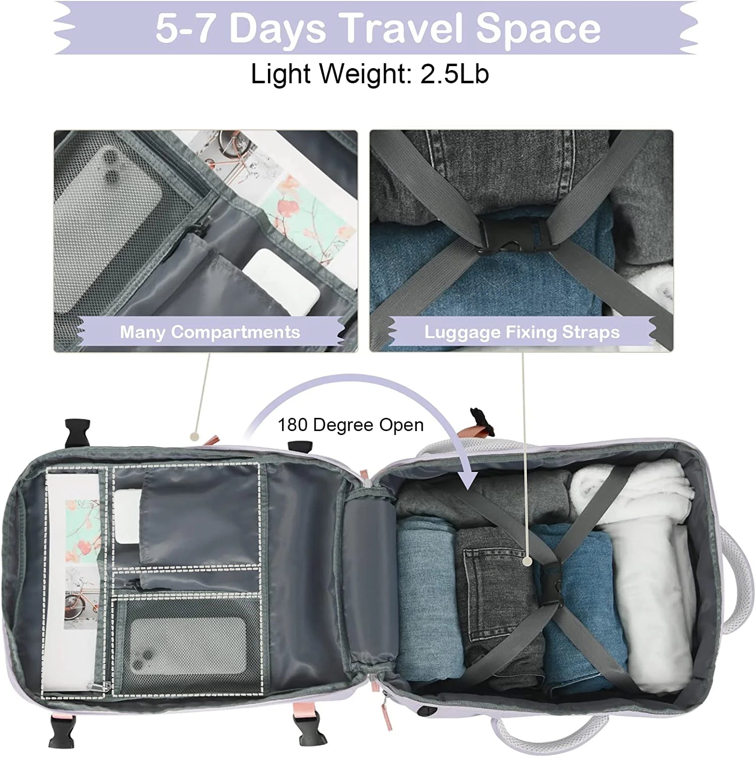 Extra Large Travel Backpack,Carry on Backpack,17 Inch Laptop Backpack,Hiking Backpack,School Bag,Purple