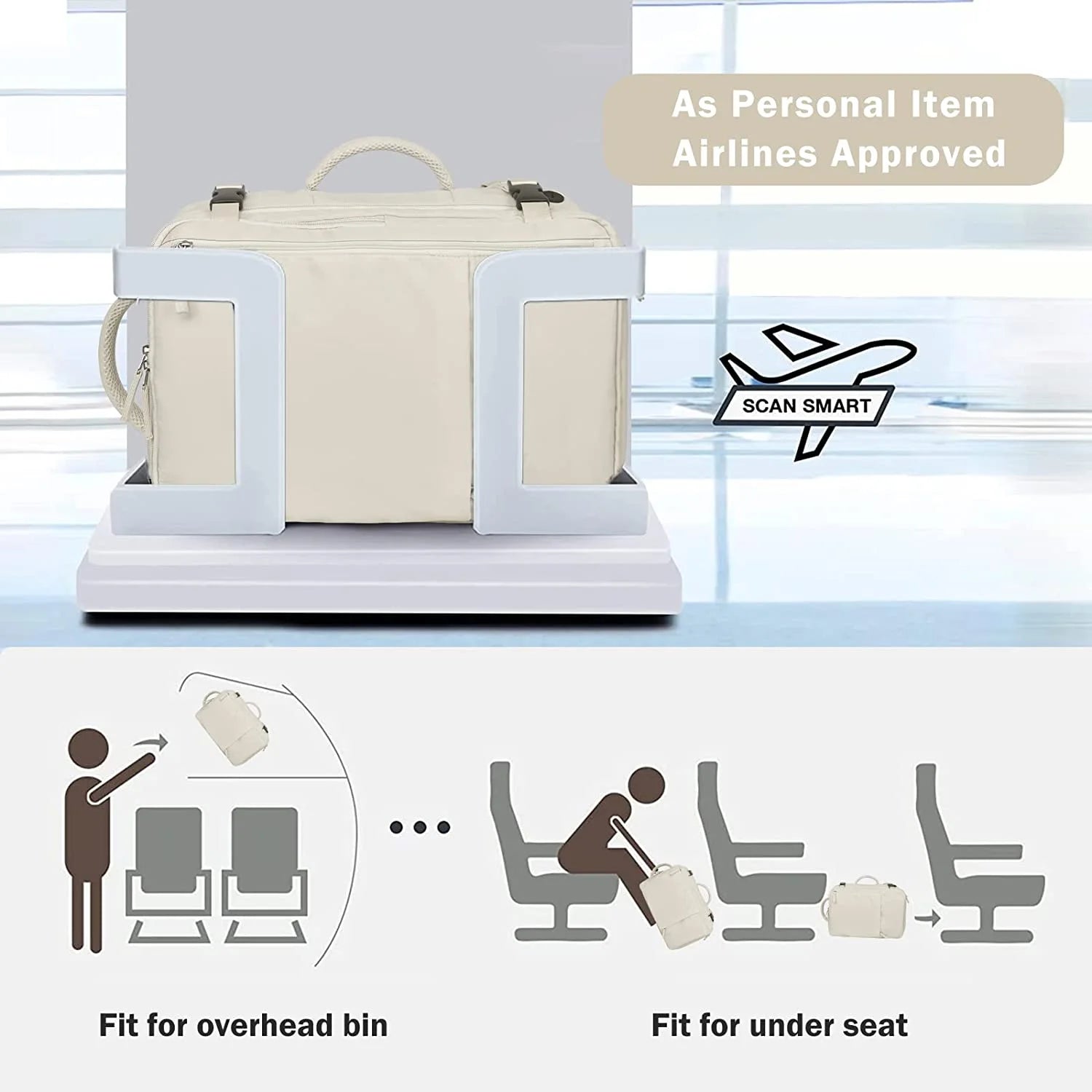 Extra Large Travel Backpack,Carry on Backpack,17 Inch Laptop Backpack,Hiking Backpack,School Bag,Beige