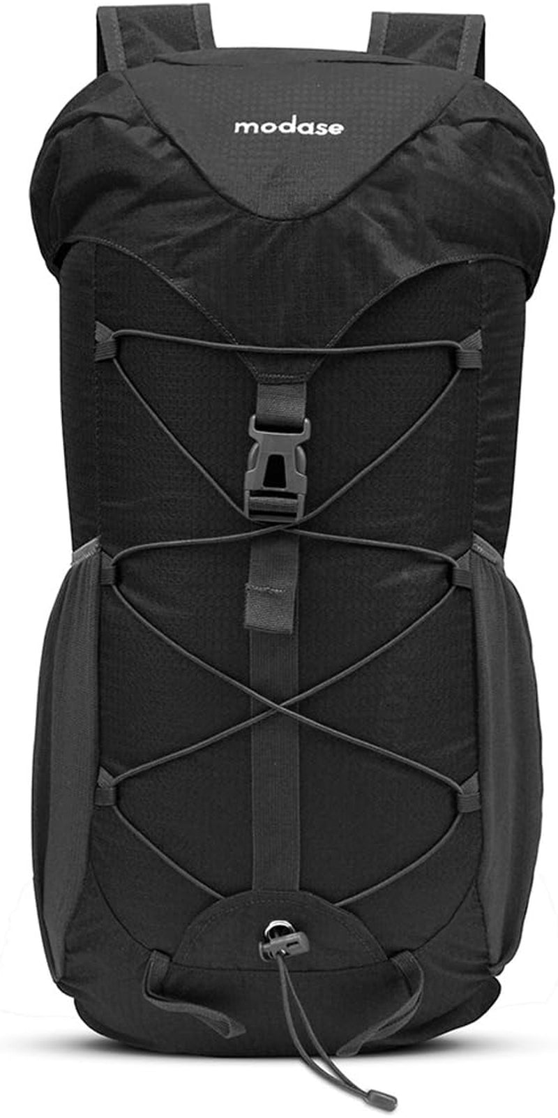 Unisex Black Hiking Daypack, 40L Water Resistant Lightweight Foldable Backpack with Hip Belt