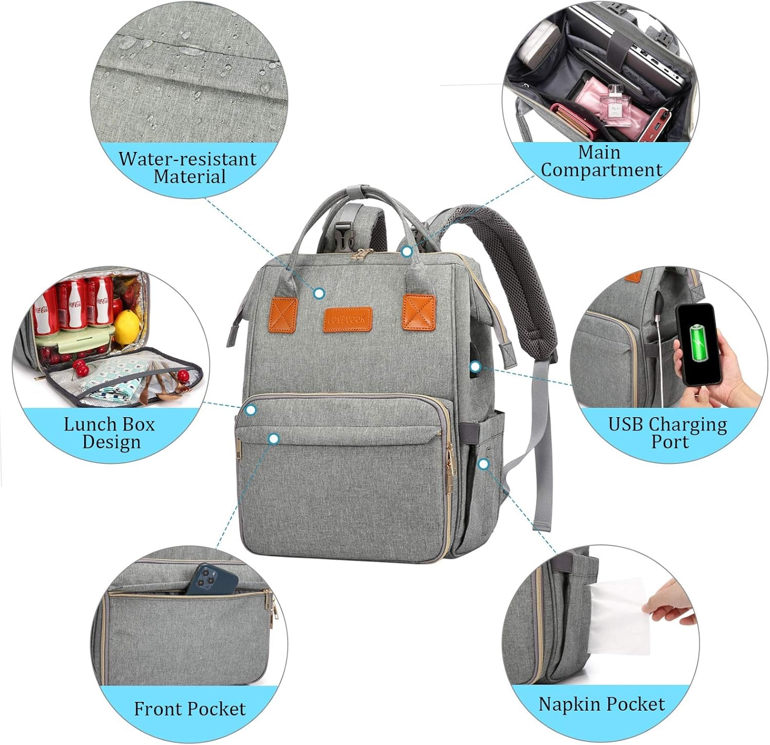 Lunch Backpack, Insulated Cooler Backpack Laptop Backpack Lunch Box Bag Backpack Travel Backpack for Women