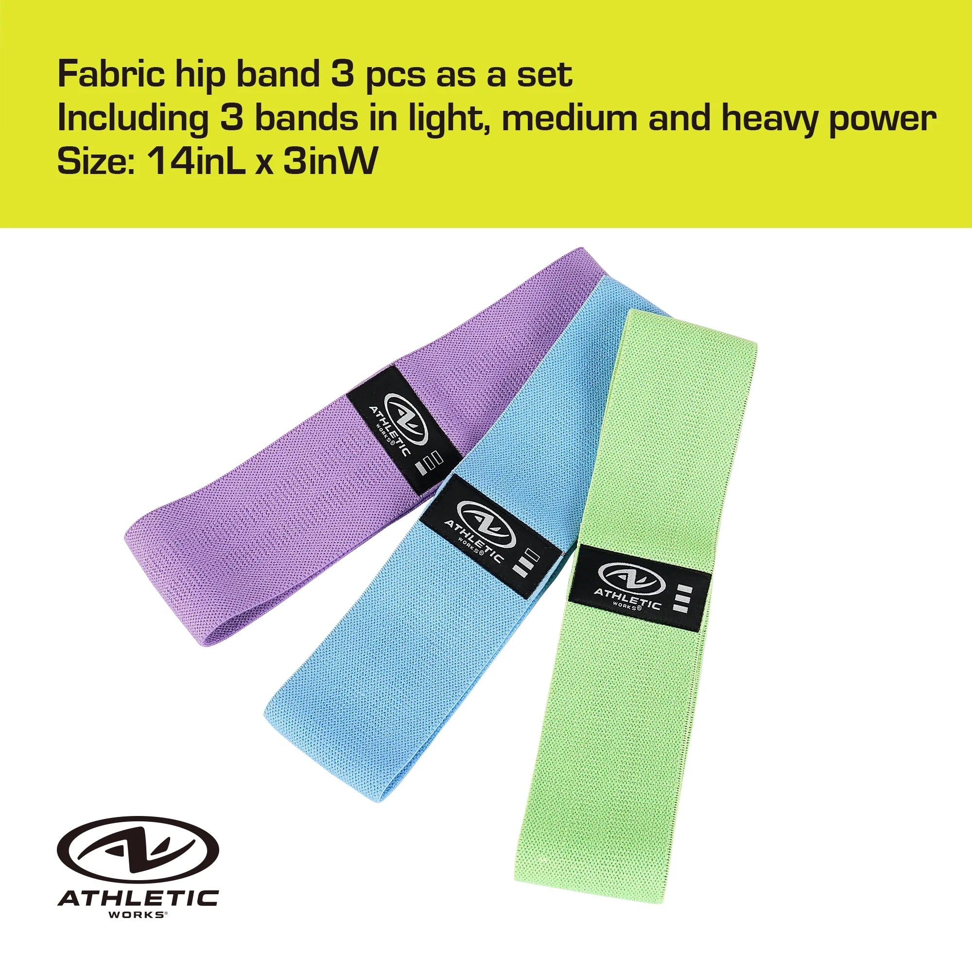 Fabric Exercise Bands 3 Different Resistance Levels with Carry Bag Non-Slip and Elevate Your Fitness Routine