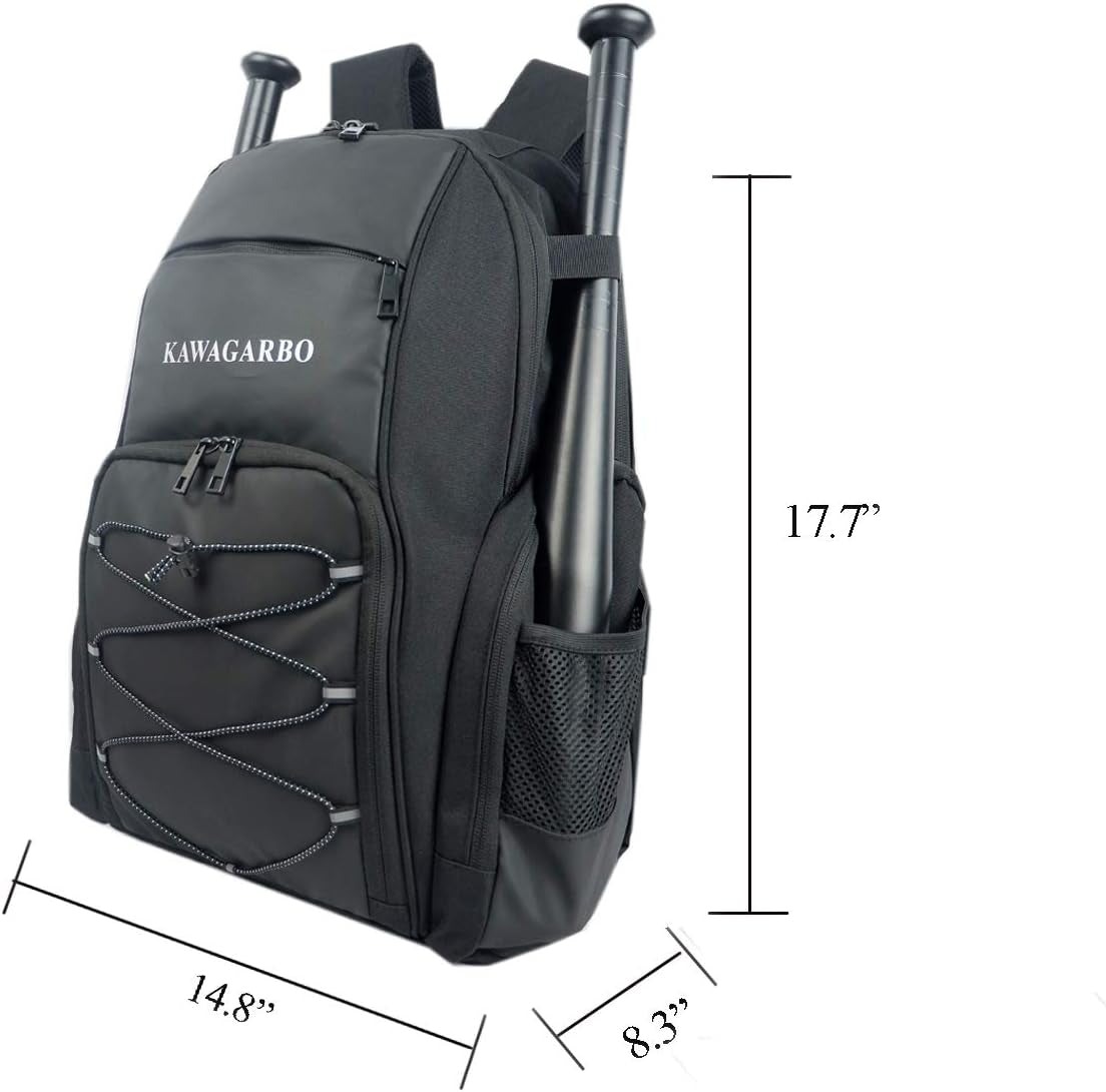 Baseball Softball T-Ball Bat Backpack Basketball Backpack Tennis Badminton Racket Backpack Soccer Backpack Bags for Football Volleyball (Black)