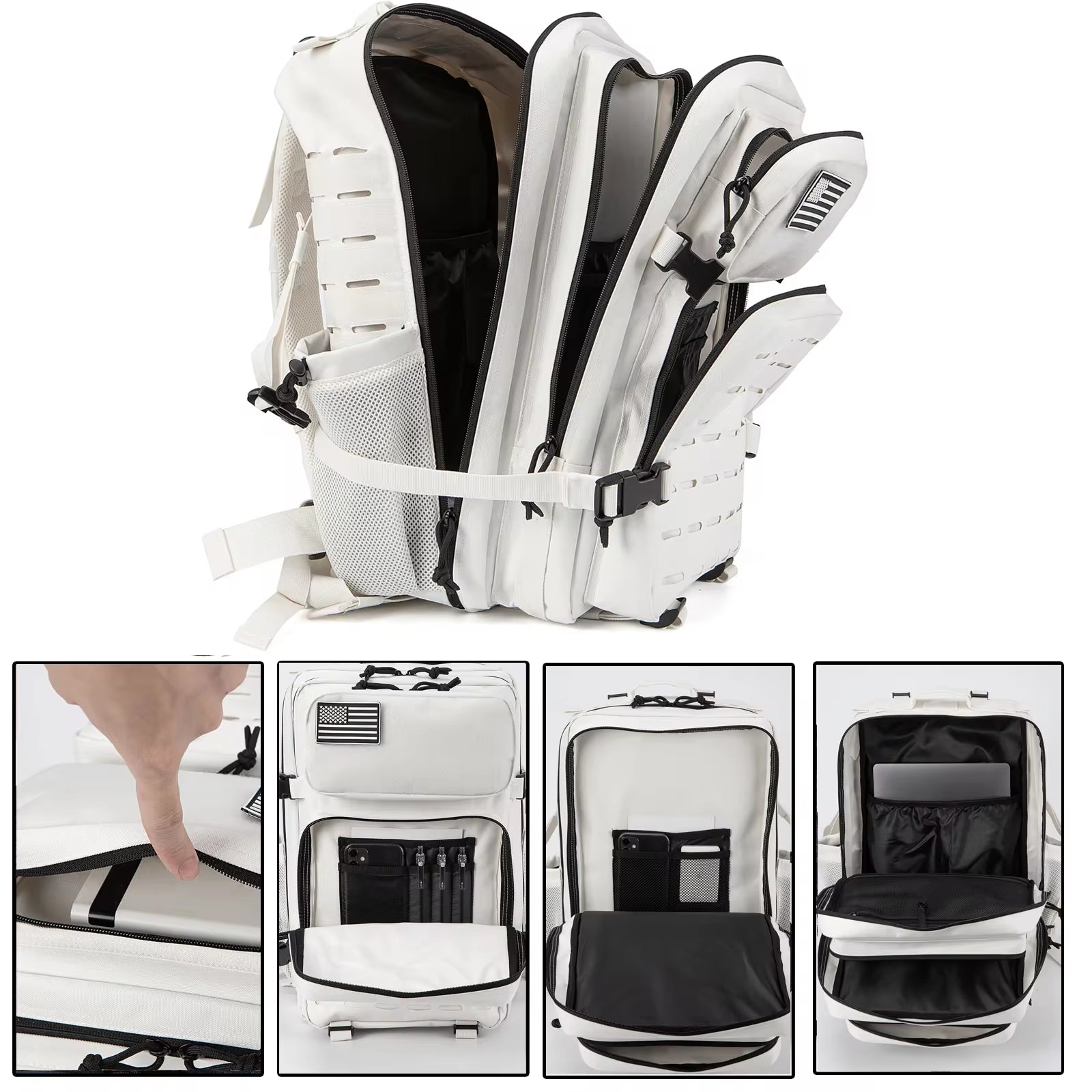 25L/45L Tactical Backpack for Men and Women Outdoor Survival Bug Out Bag Small School Rucksack Hking with Bottle Holder