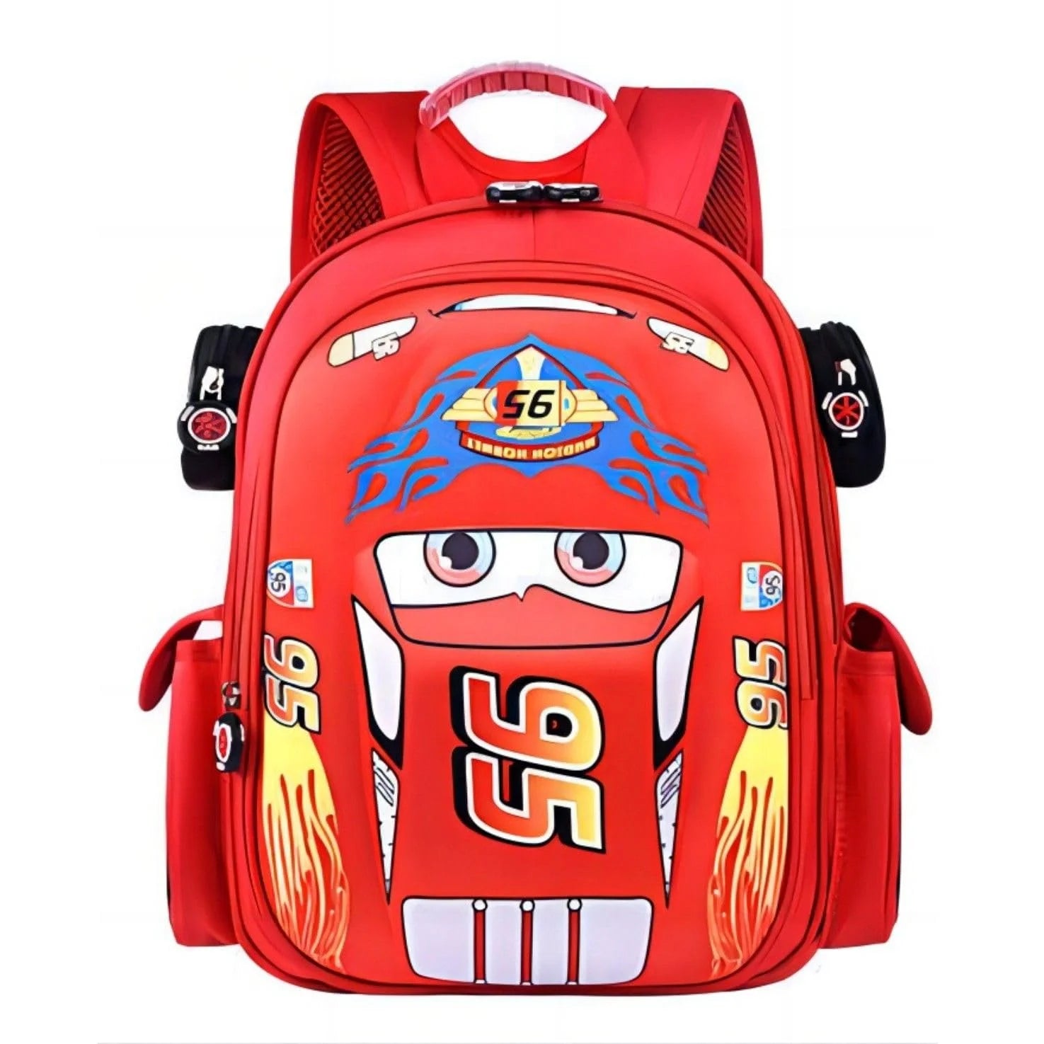 Cars Lightning Mcqueen Backpack 3D Pocket  Backpack Mini Red Racing Backpack