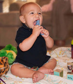 Oral Care Baby’S First Toothbrush, Smooth Silicone Bristles Gently Clean Tender Teeth and Gums, for Ages 4+ Months, Blue, 1 Pack