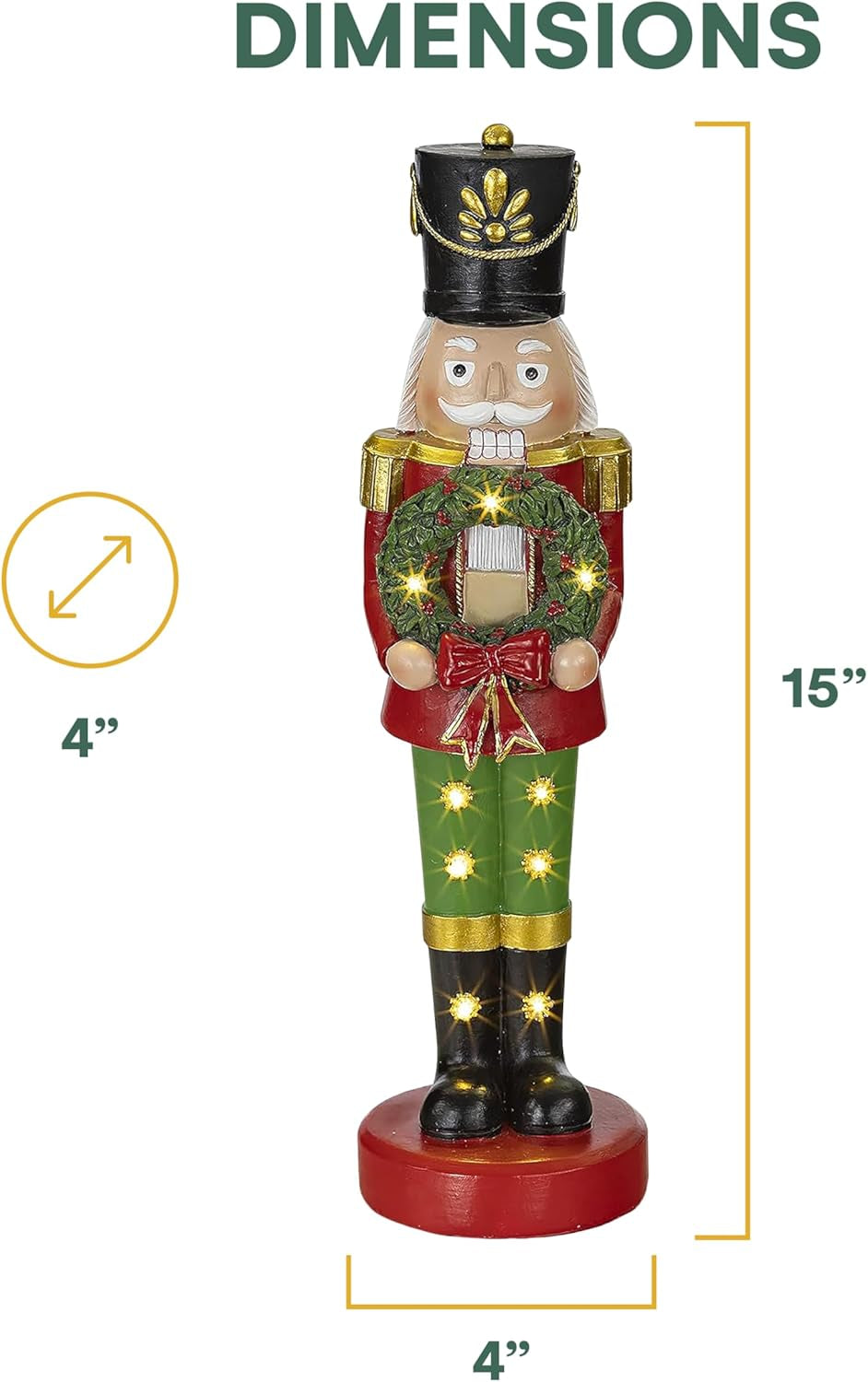 Christmas Snowman Figurines - Resin Nutcracker LED Light up Snowman Indoor Festive Fiber Optic Decorations