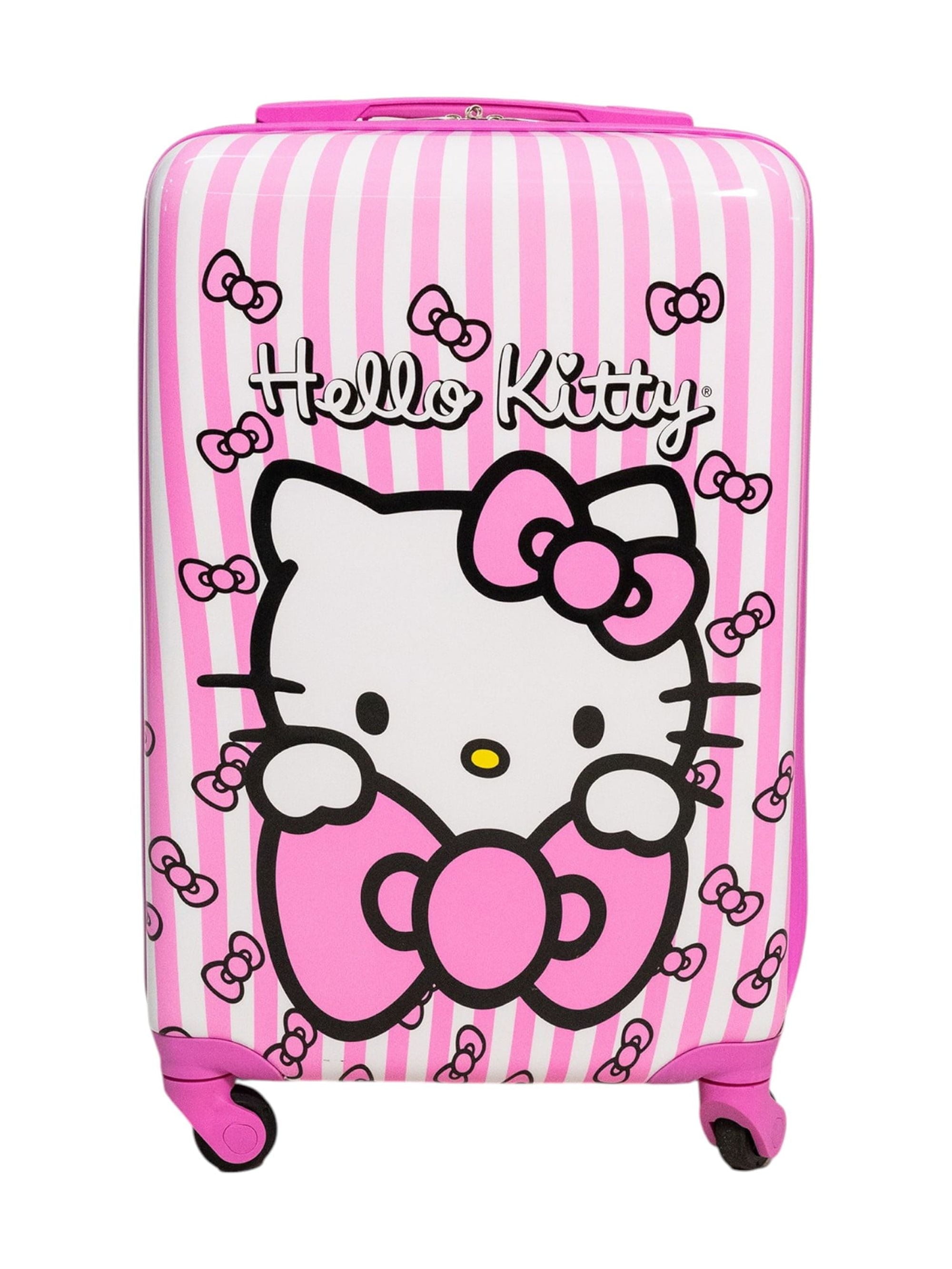 Kid'S  Hello Kitty Character 18" Carry on Hardside ABS Spinner Luggage Suitcase, Pink