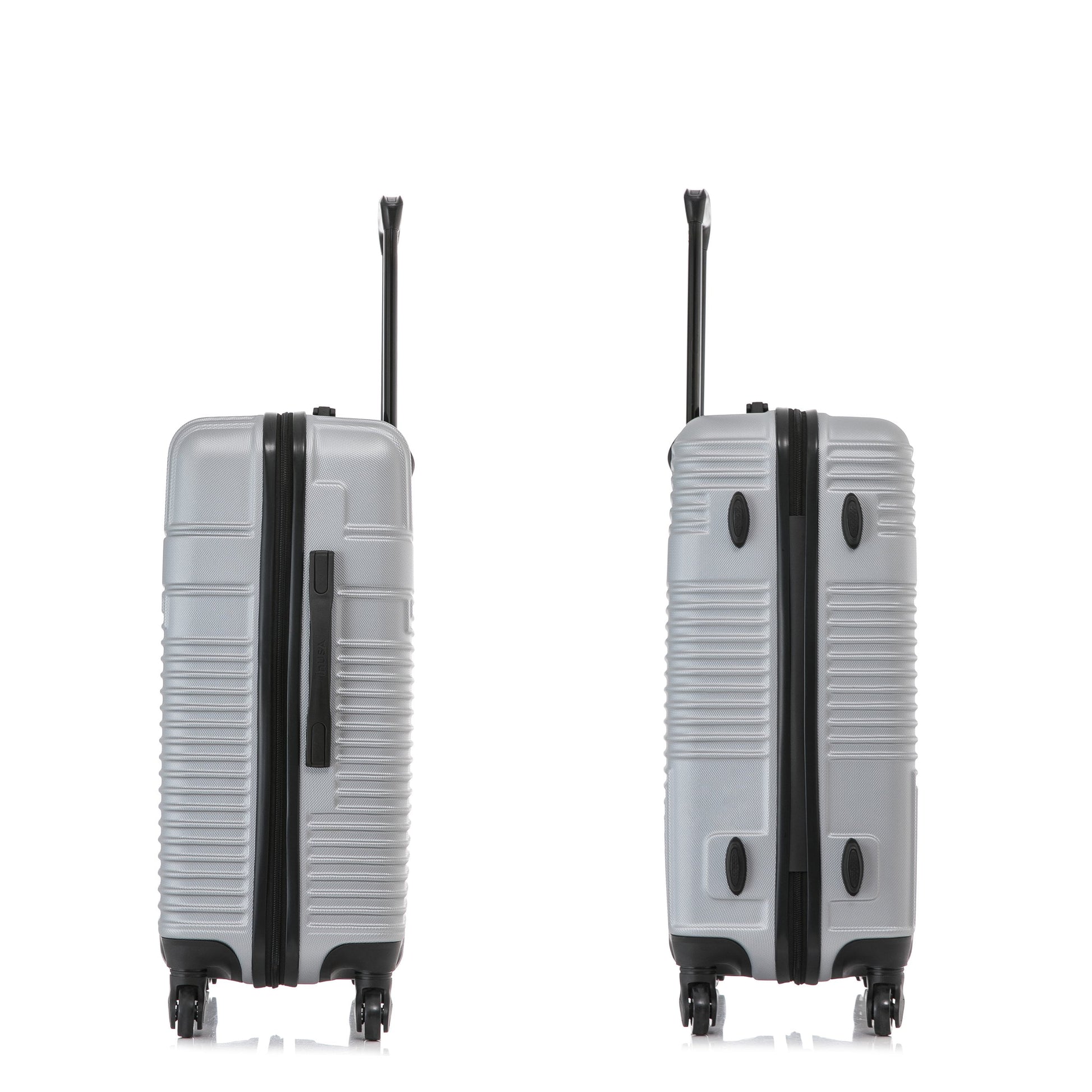 Resilience 24" Hardside Lightweight Luggage with Spinner Wheels, Handle, and Trolley, Silver