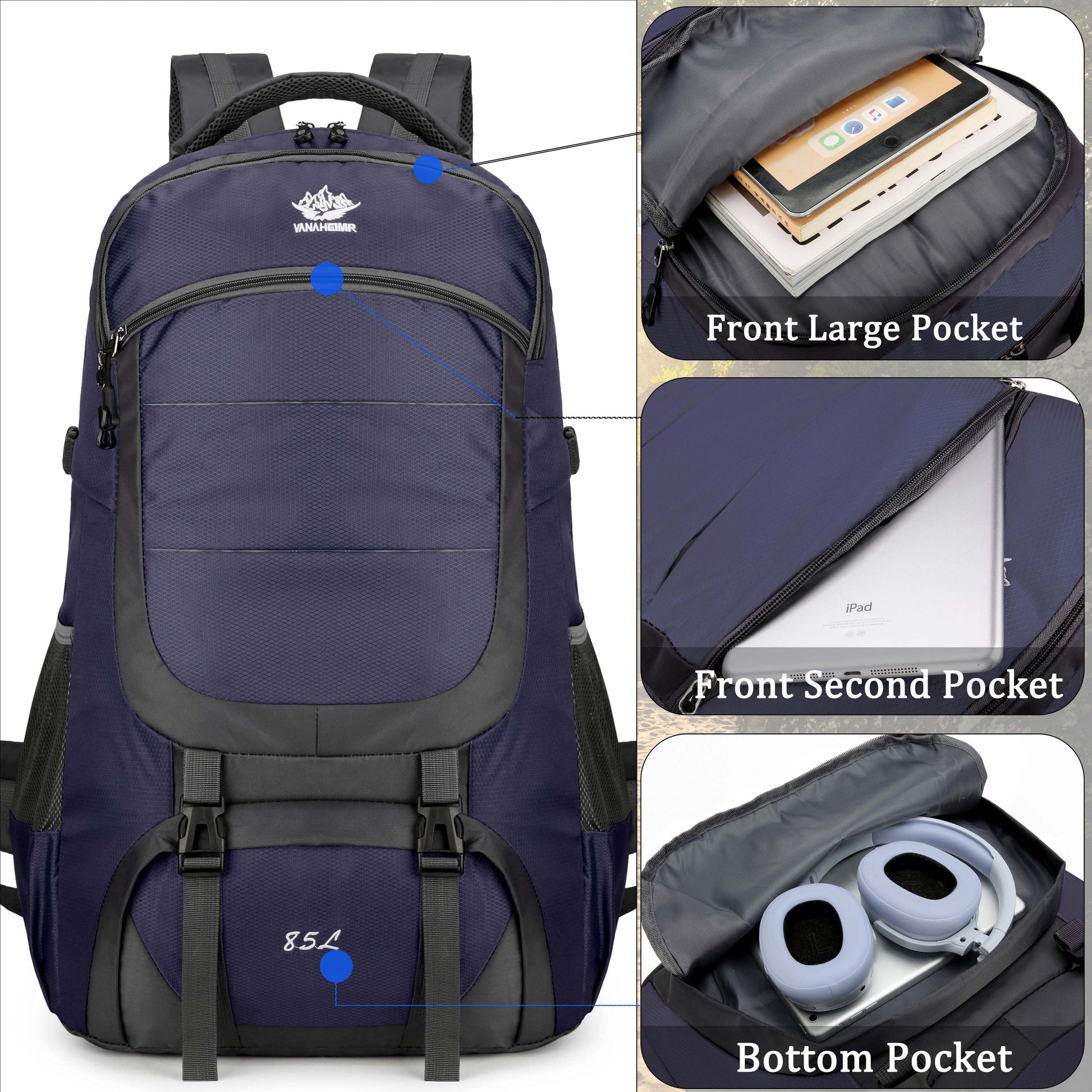 85L Hiking Camping Backpack,Hunting Climbing Backpack for Outdoor,Backpack Water Resistant,Tactical Backpack for Men Women