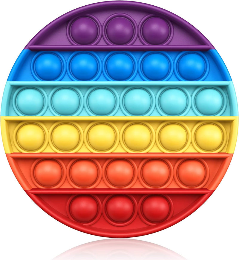 Push Pop Bubble Fidget Sensory Toy Silicone Stress Reliever Push Fidget Pop Toy Squeeze Sensory Toy for Kids with ADD, ADHD or Autism