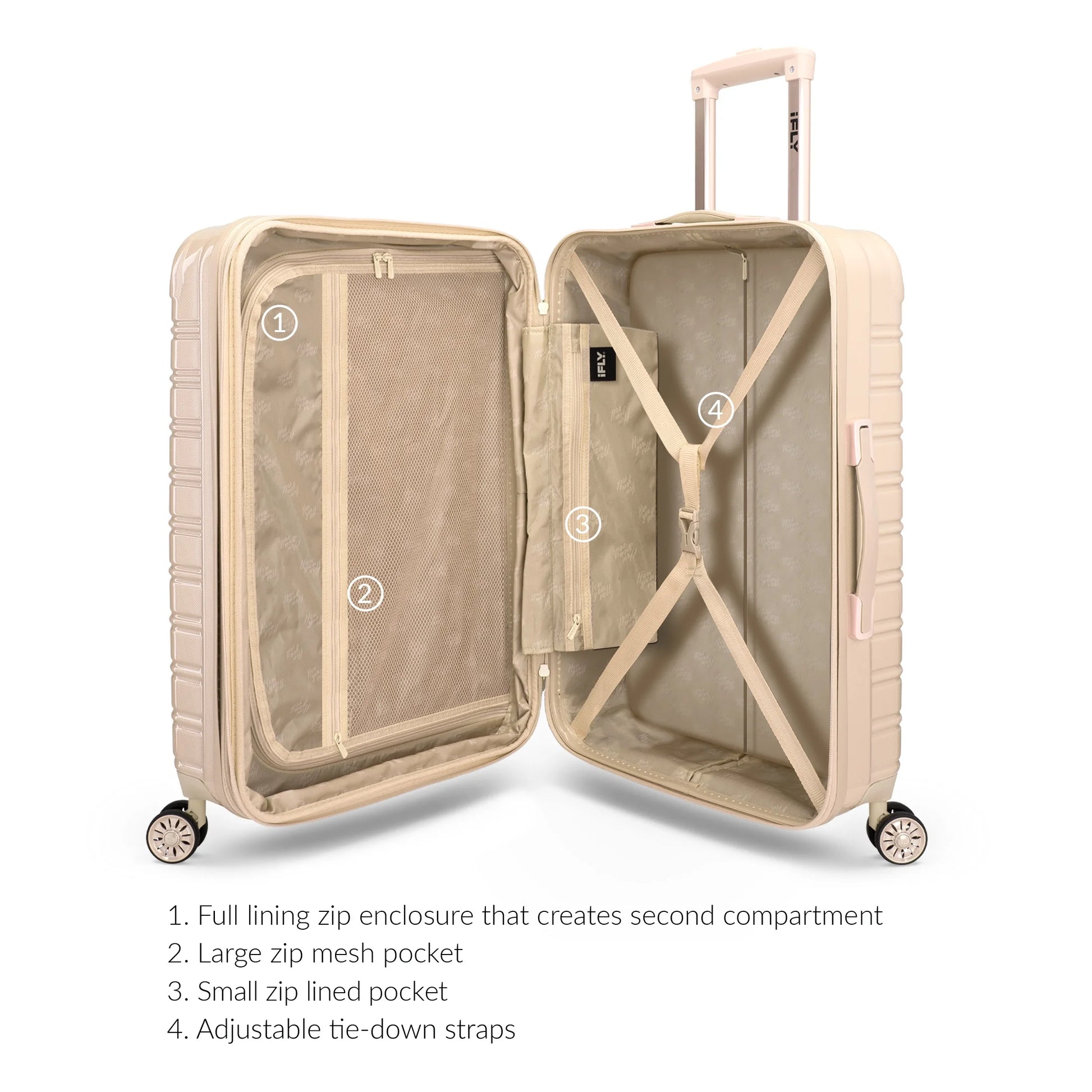 Hardside Fibertech Luggage 28" Checked Luggage, Champagne